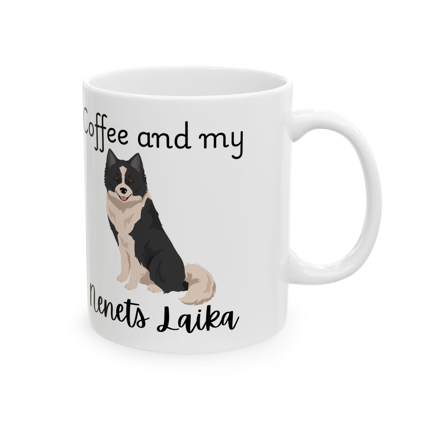Coffee and My Nenets Laika Ceramic Mug | Dog Lover Gift, Pet Owner Cup, Cute Mug for Dog Moms, Funny Mug for Coffee Lovers