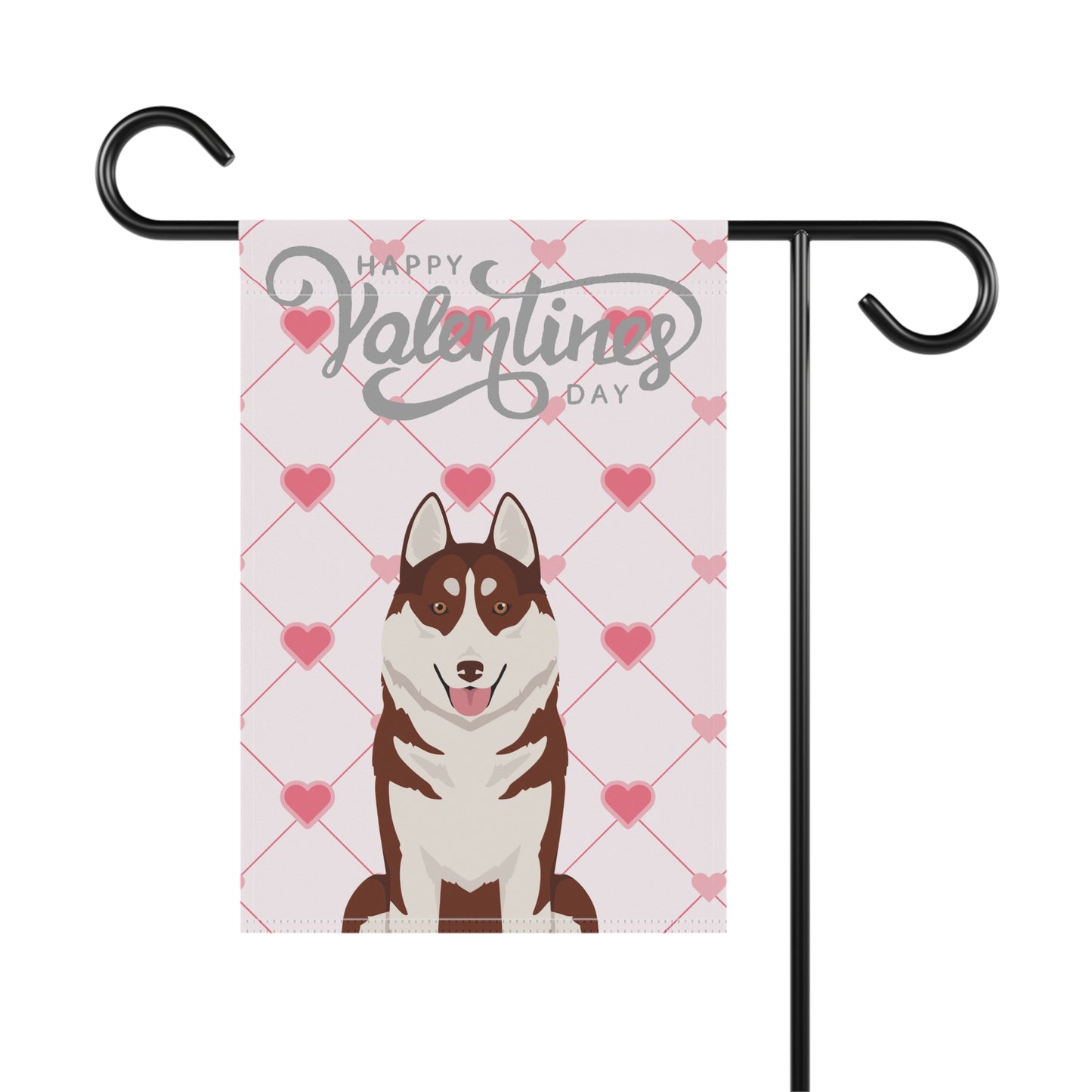 Siberian Husky Dog Valentines Day Garden Flag