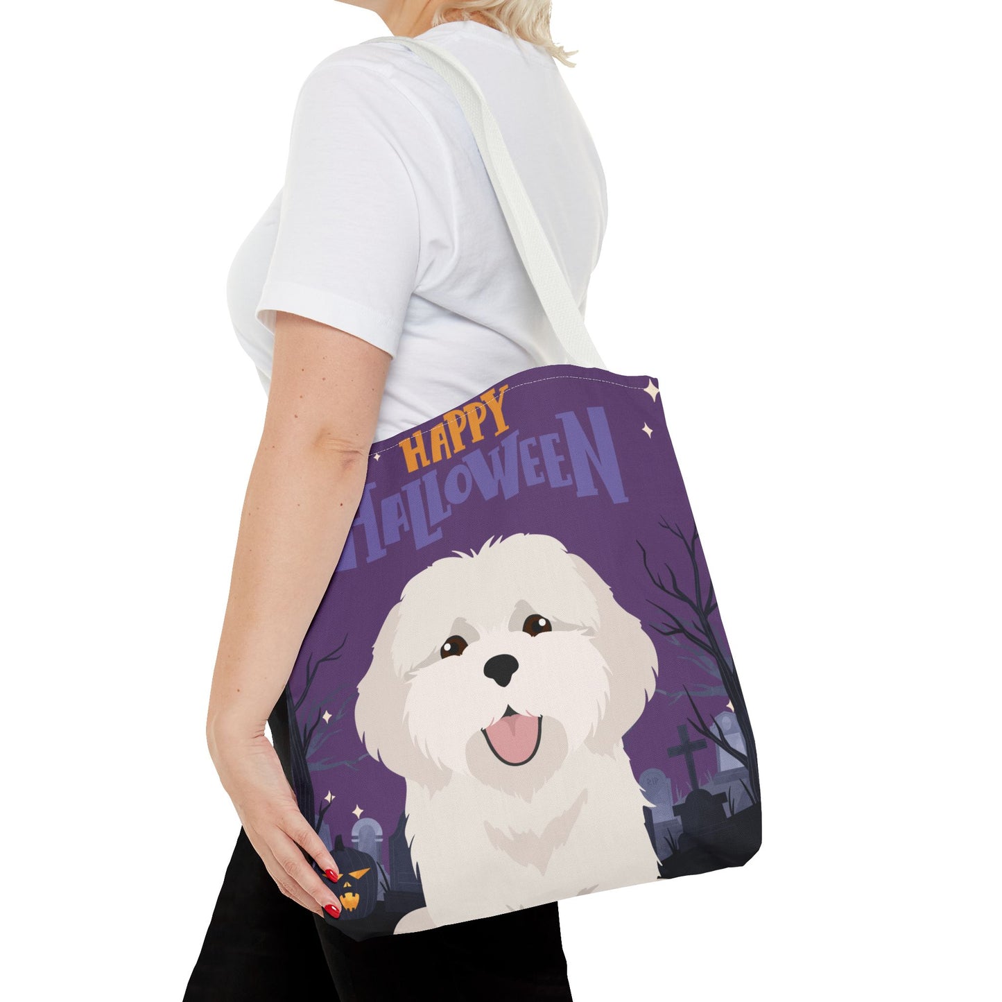 Coton de Tulear Dog Happy Halloween Tote Bag 16x16