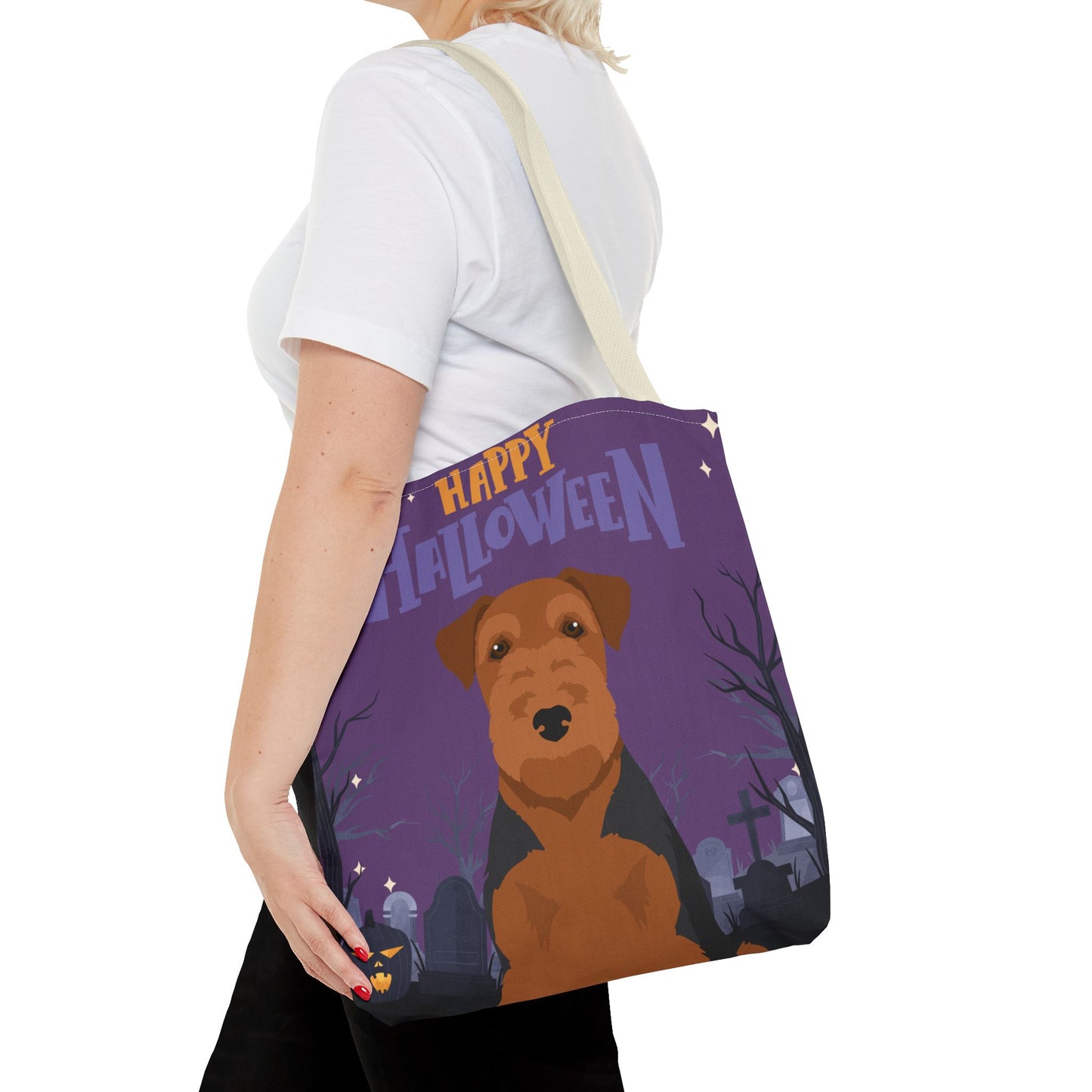 Welsh Terrier Dog Happy Halloween Tote Bag 16x16