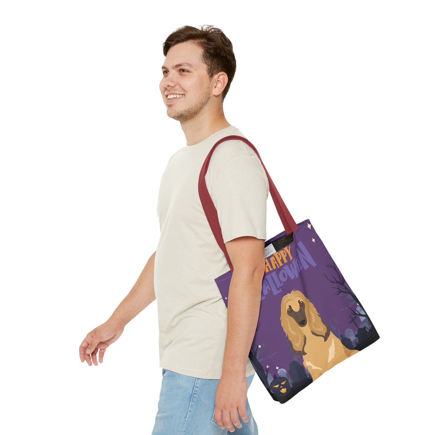 Afghan Hound Dog Happy Halloween Tote Bag 16x16