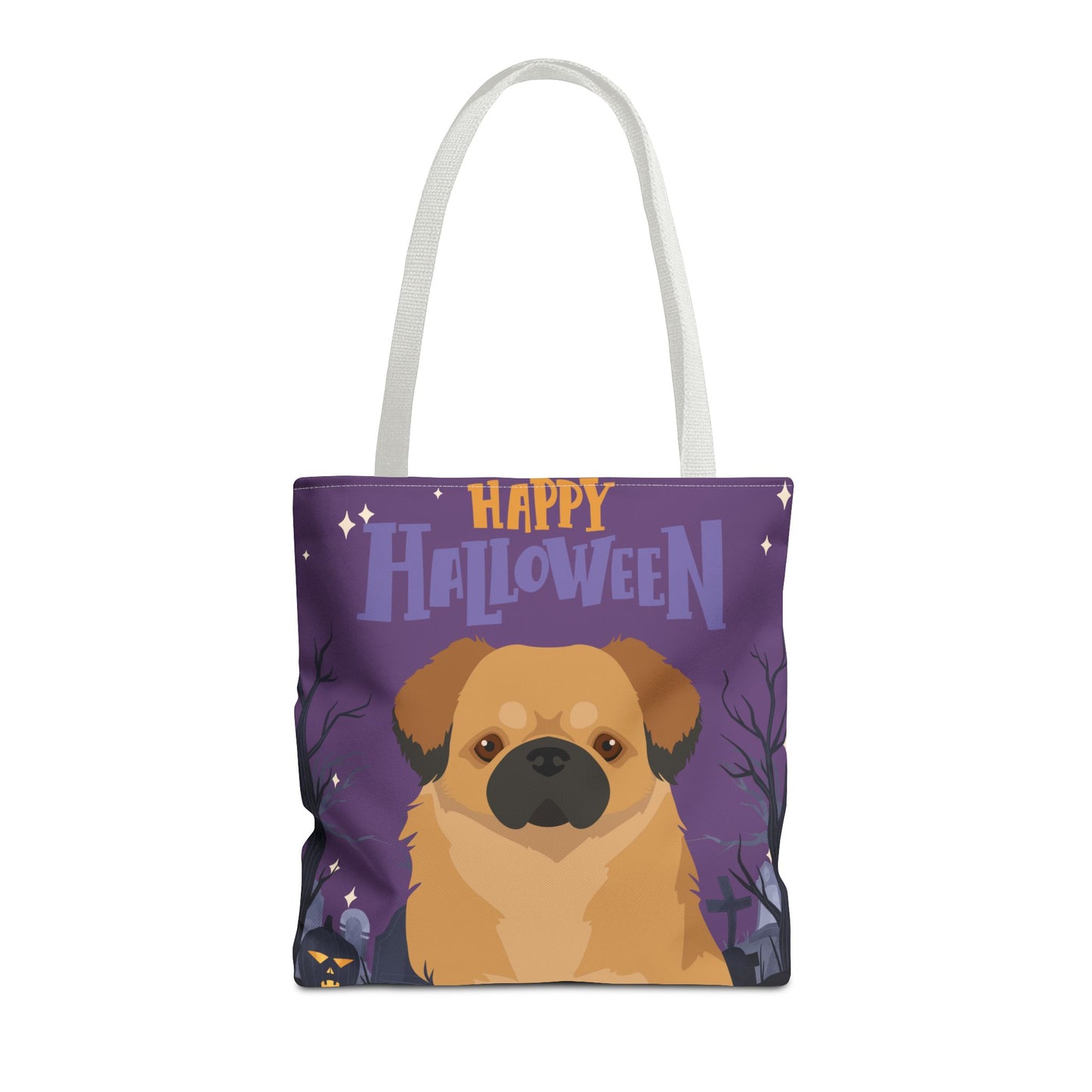 Tibetan Spaniel Dog Happy Halloween Tote Bag 16x16