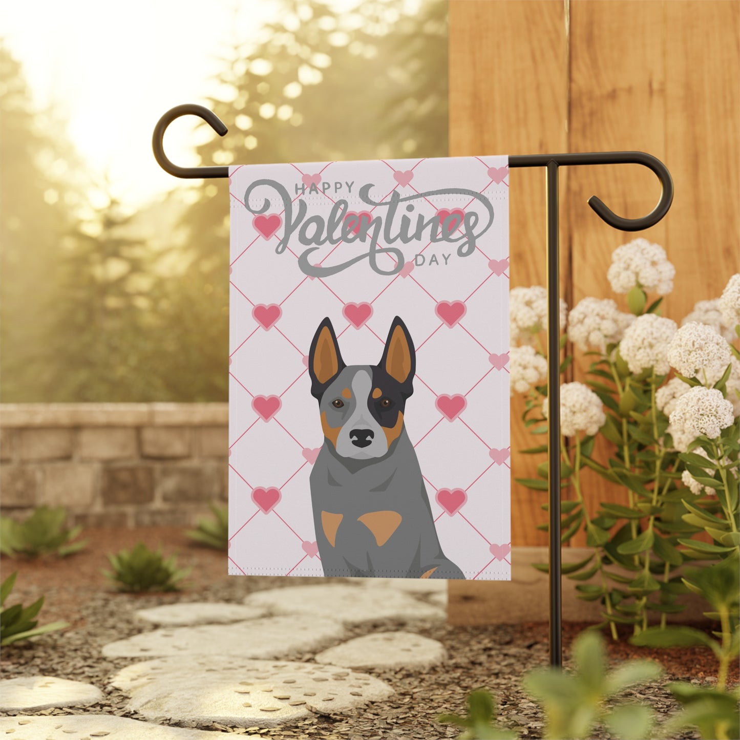 Australian Cattle Dog Valentines Day Garden Flag