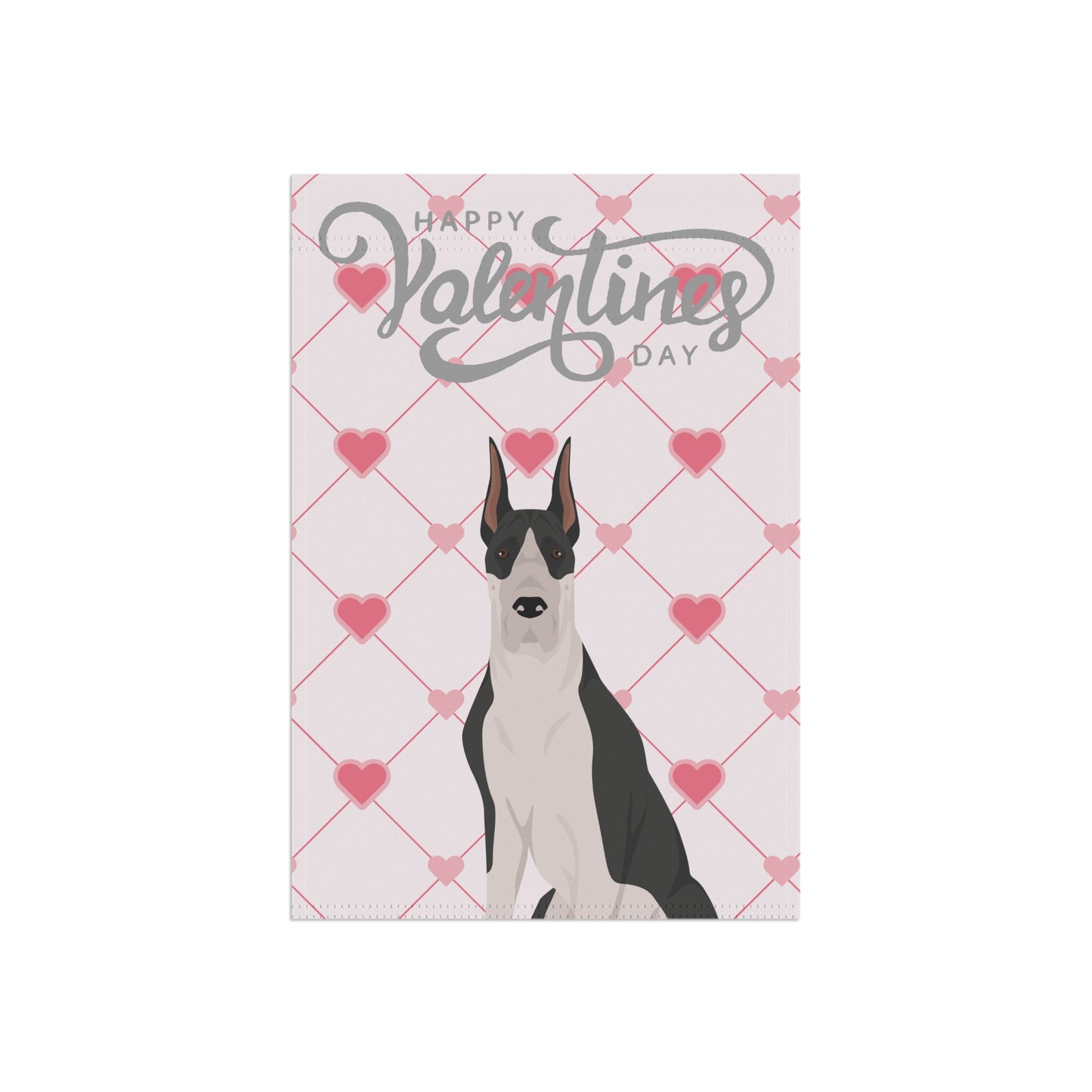 Great Dane Dog Valentines Day Garden Flag