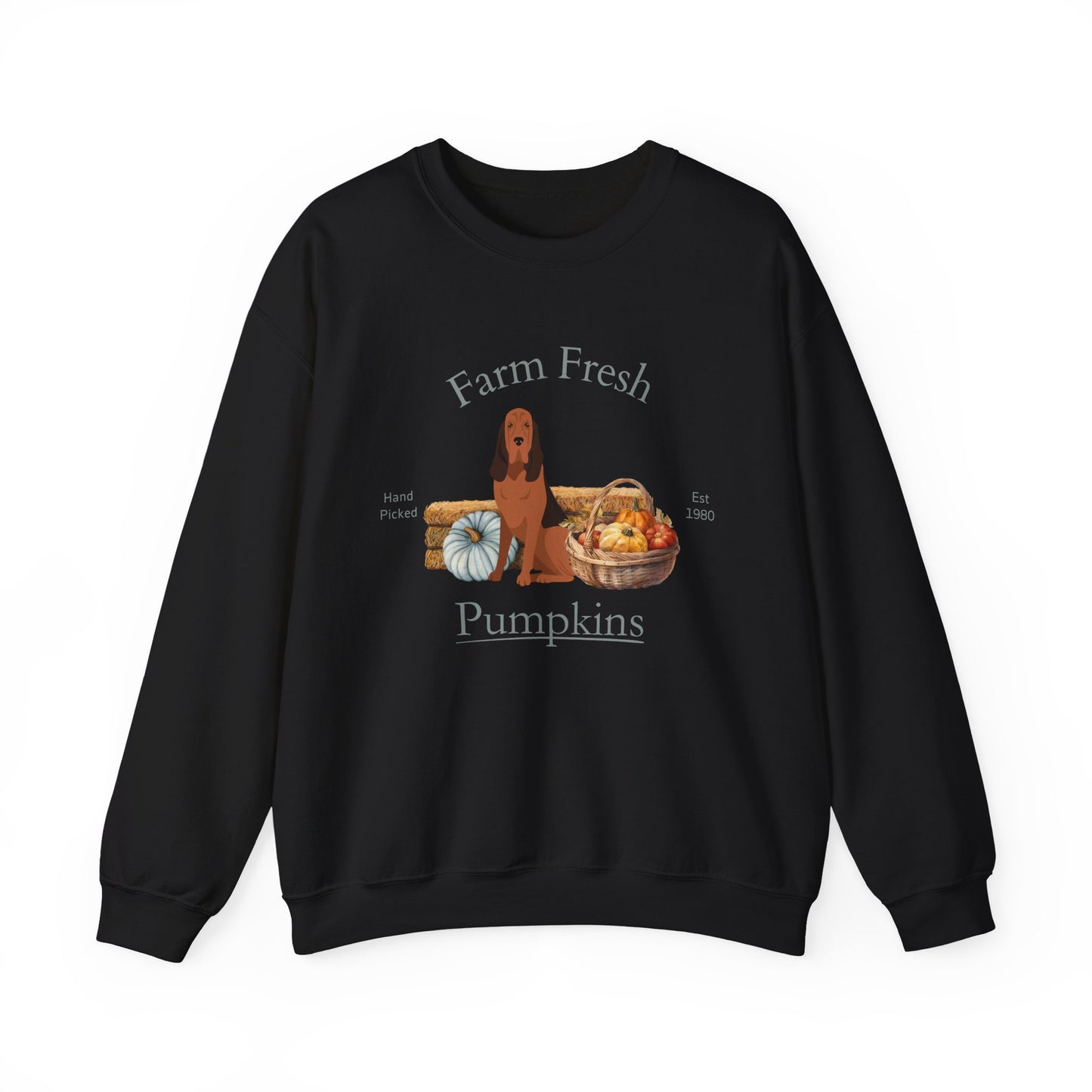 Bloodhound Dog Fall Farm Fresh Unisex Heavy Blend Crewneck Sweatshirt