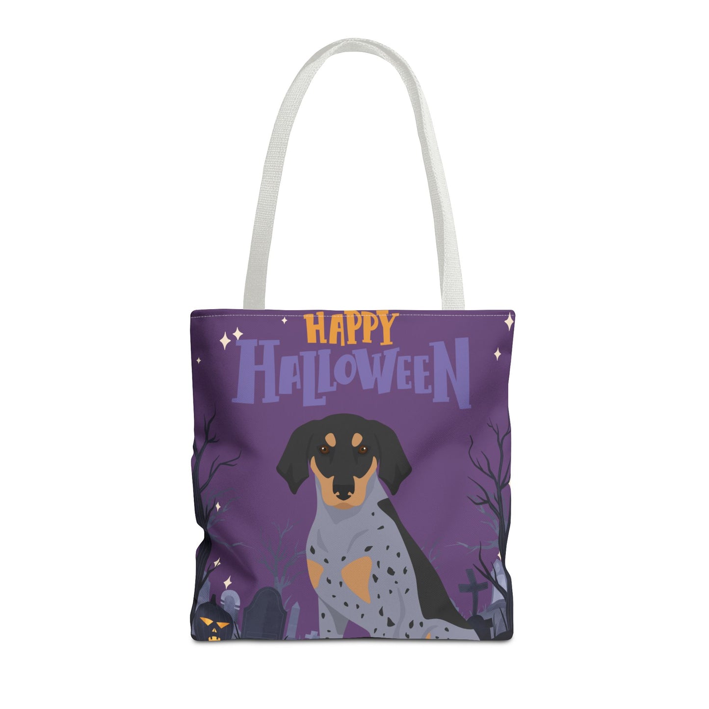 Bluetick Coonhound Dog Happy Halloween Tote Bag 16x16