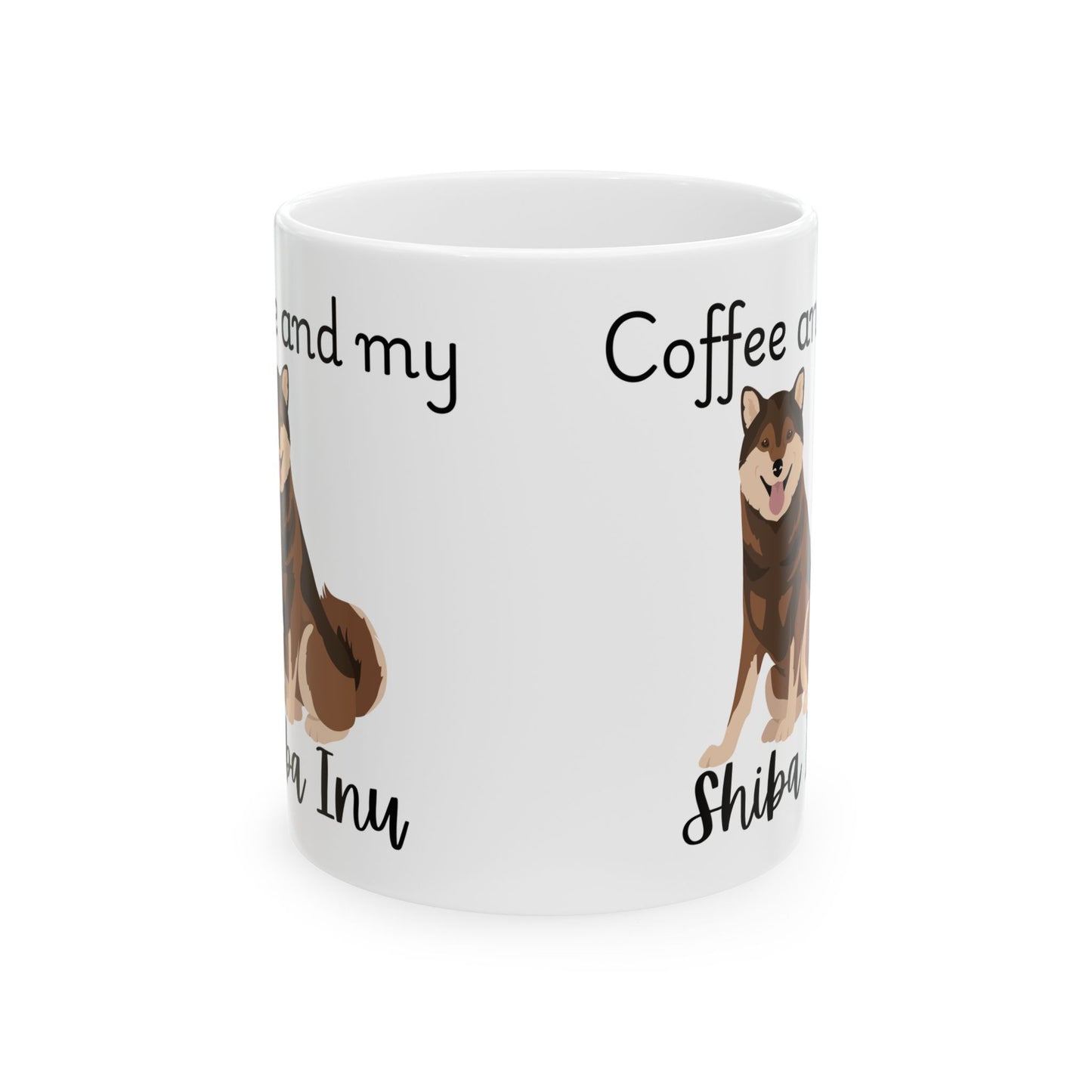Coffee and My Shiba Inu Ceramic Mug | Dog Lover Gift, Pet Owner Cup, Cute Mug for Dog Moms, Funny Mug for Coffee Lovers