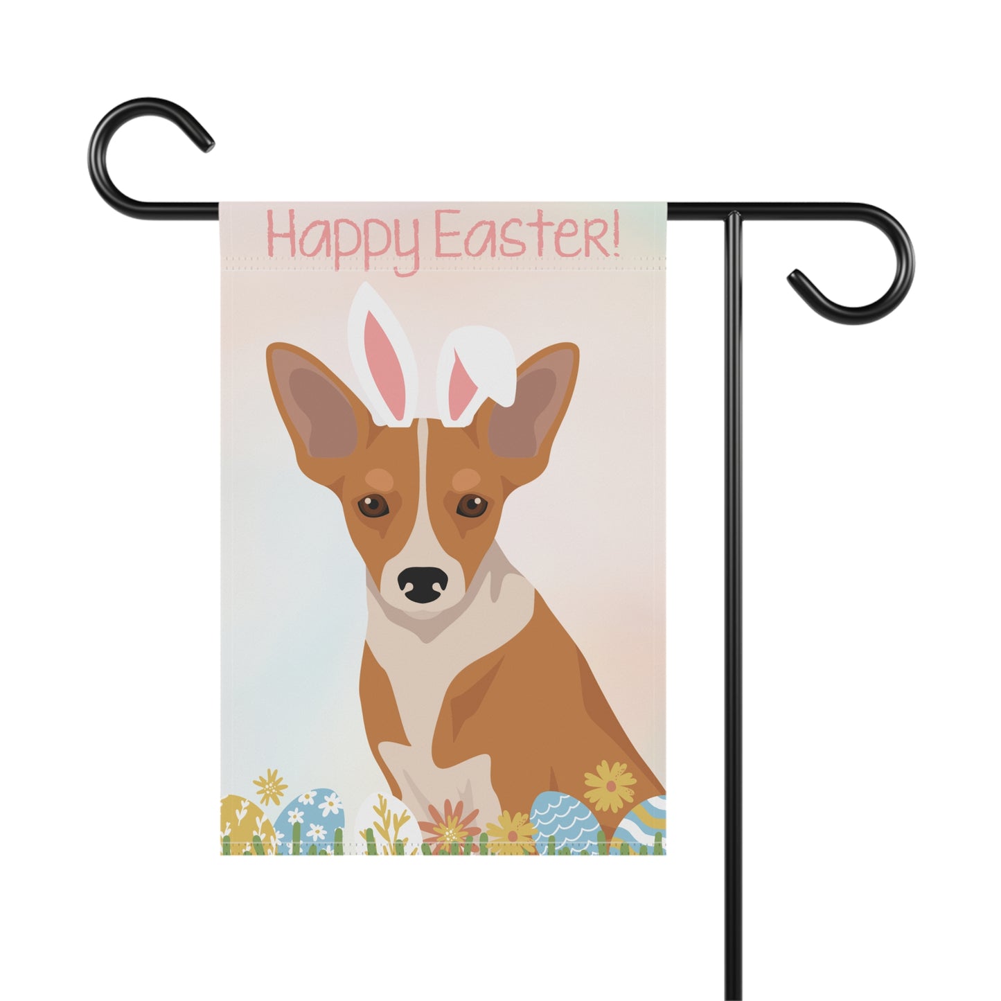 Portuguese Podengo Dog Happy Easter Garden Flag