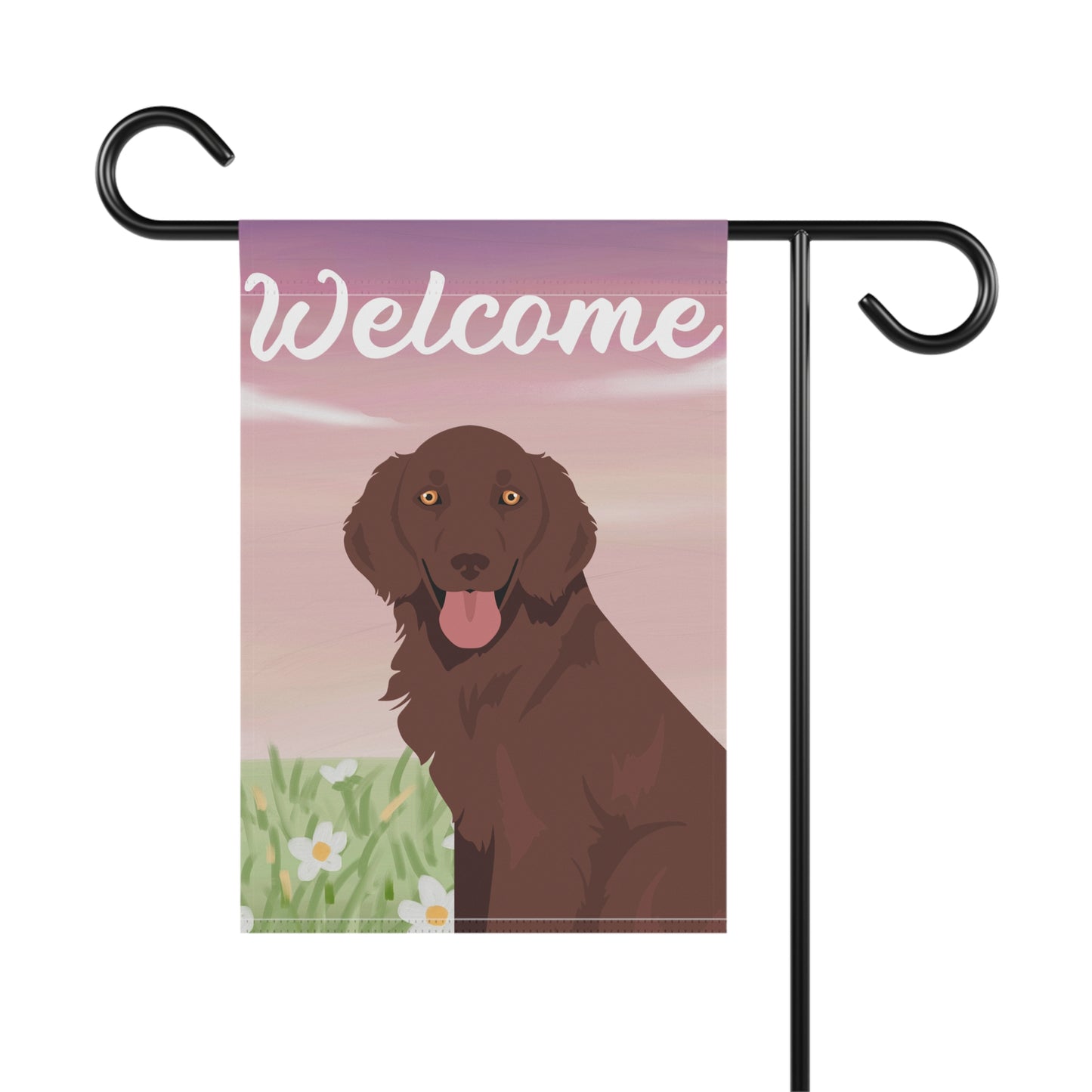 Flat Coated Retriever Dog Welcome Garden Flag