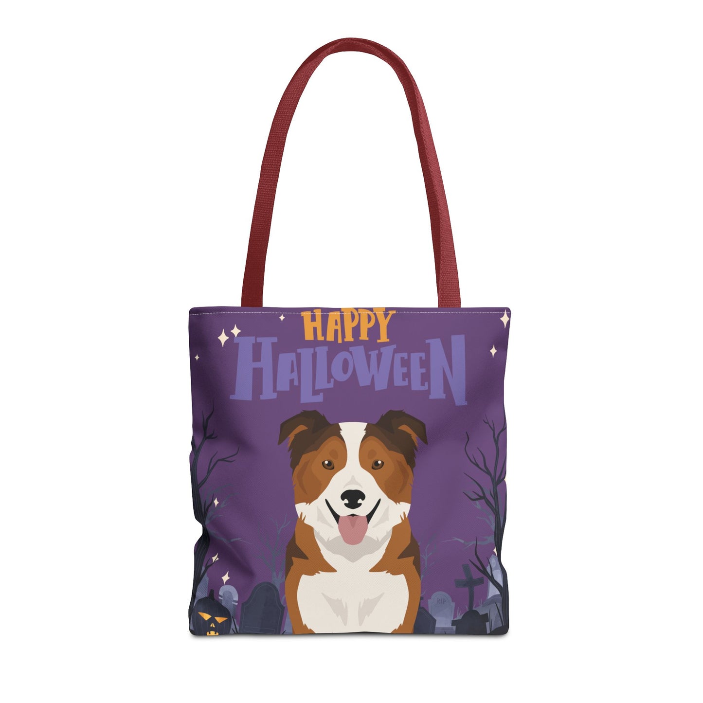 Border Collie Dog Happy Halloween Tote Bag 16x16