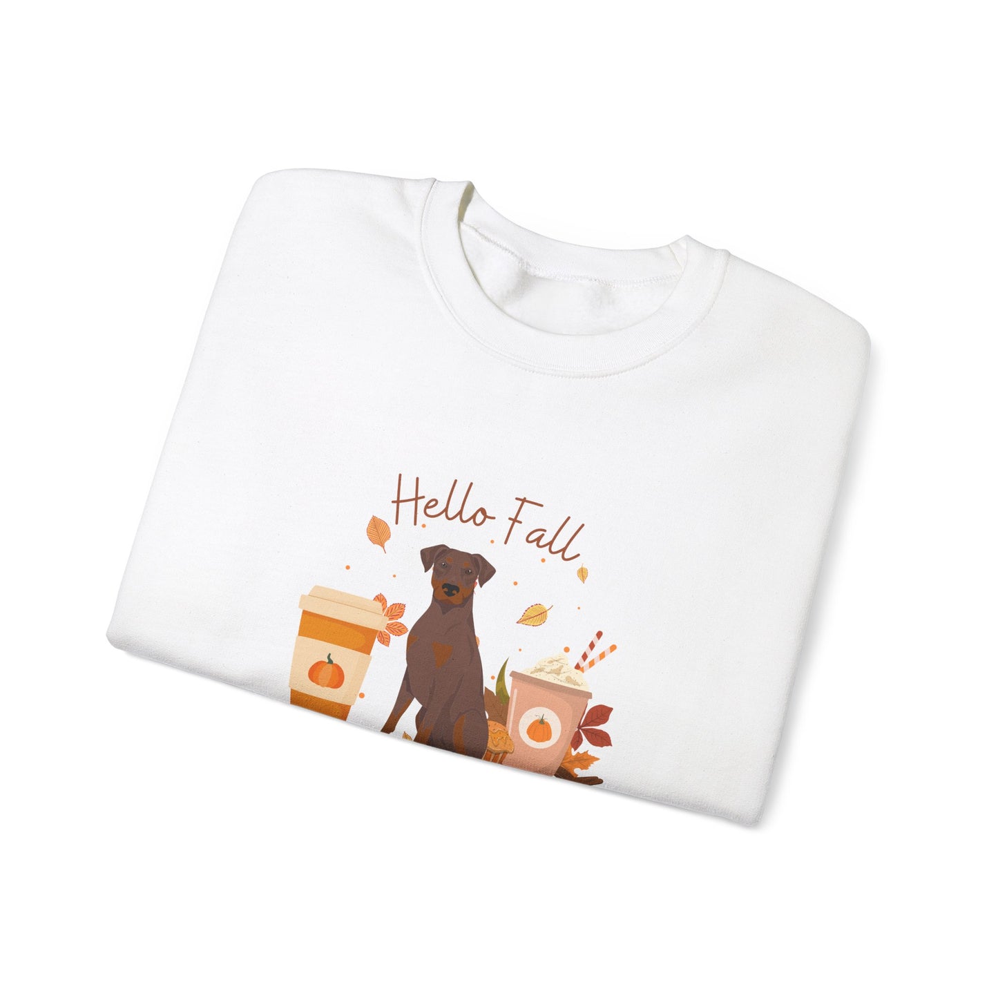 Doberman Pinscher Dog Fall Unisex Heavy Blend Crewneck Sweatshirt