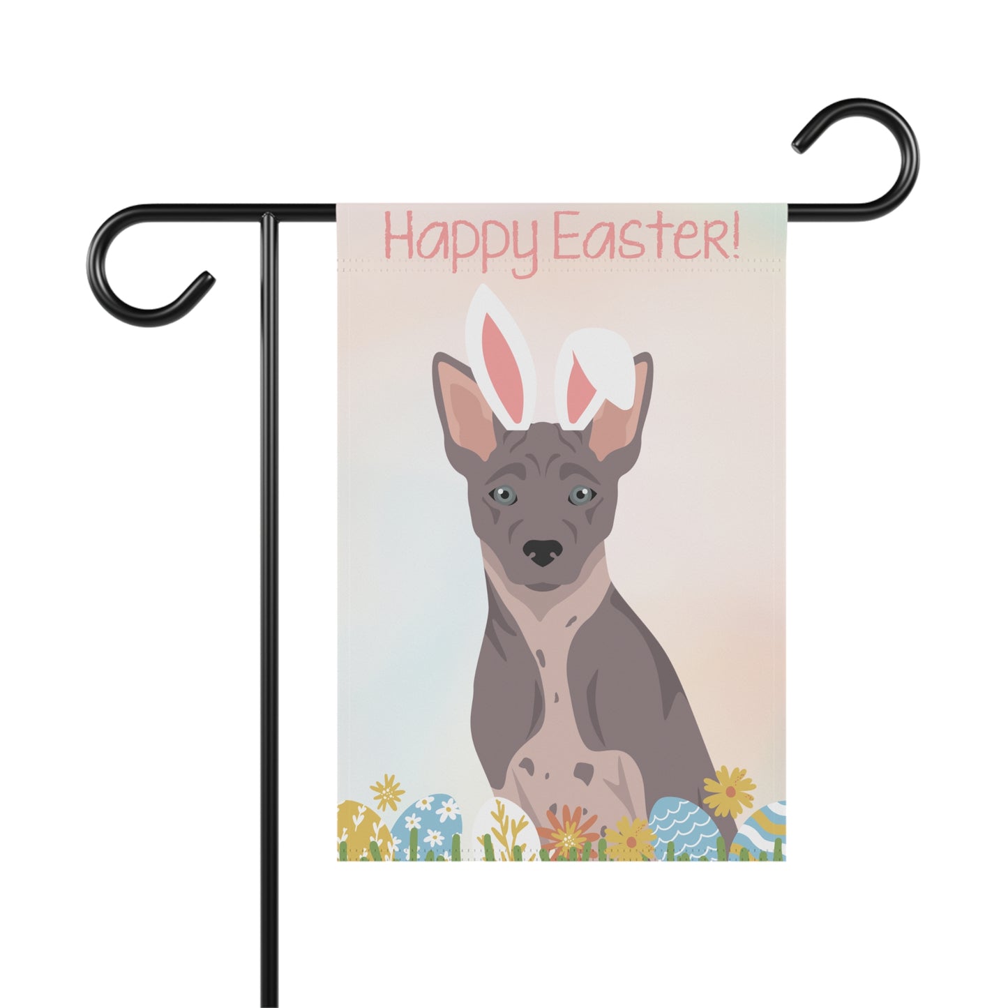 American Hairless Terrier Dog Happy Easter Garden Flag