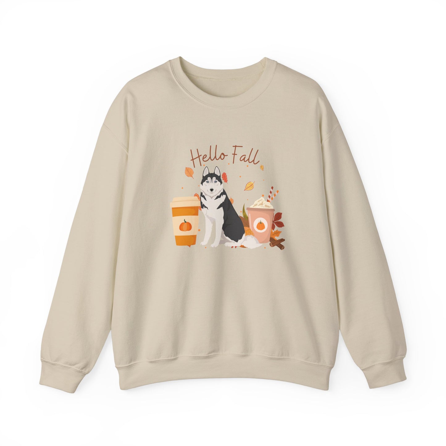 Siberian Husky Dog Fall Halloween Unisex Heavy Blend Crewneck Sweatshirt