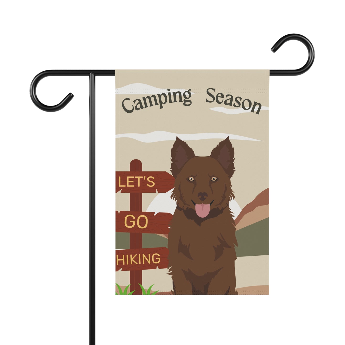 Mudi Dog Camping Garden Flag