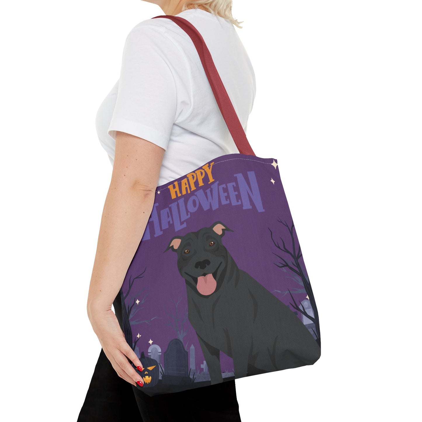 Pit Bull Dog Happy Halloween Tote Bag 16x16