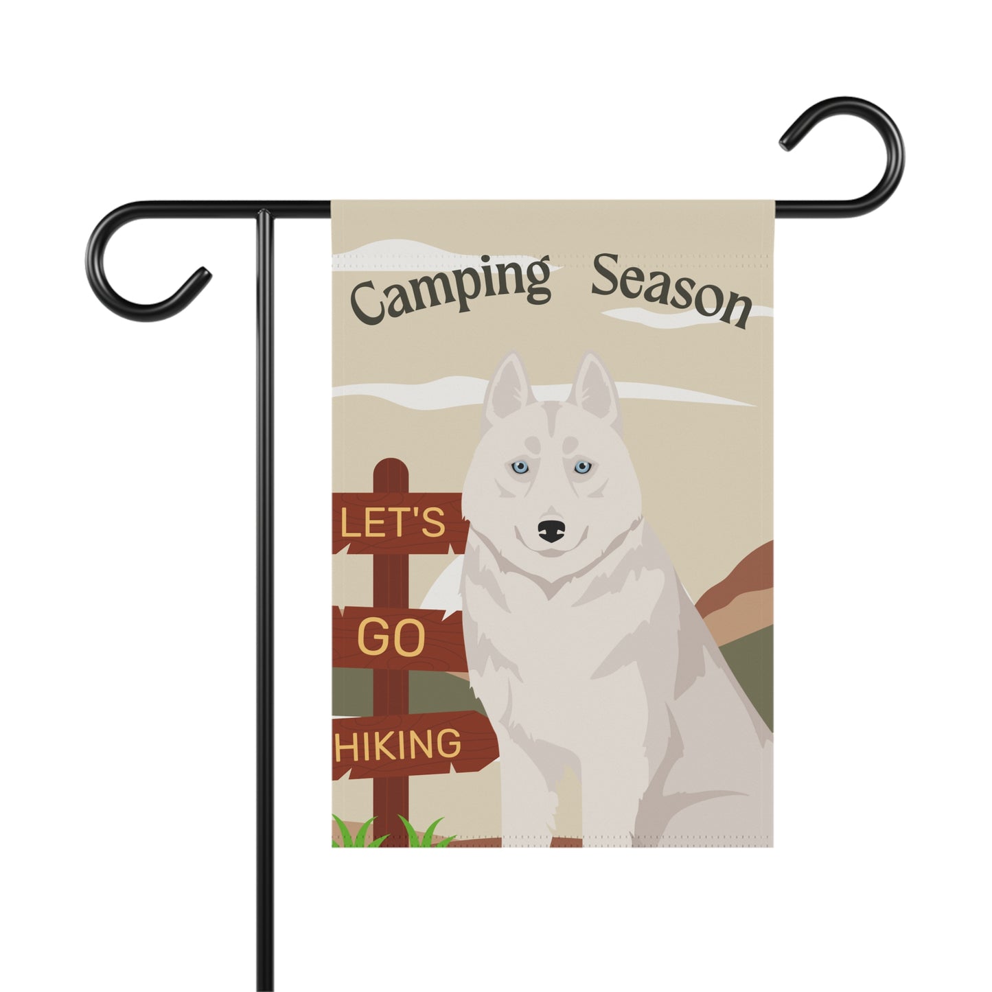Siberian Husky Dog Camping Garden Flag
