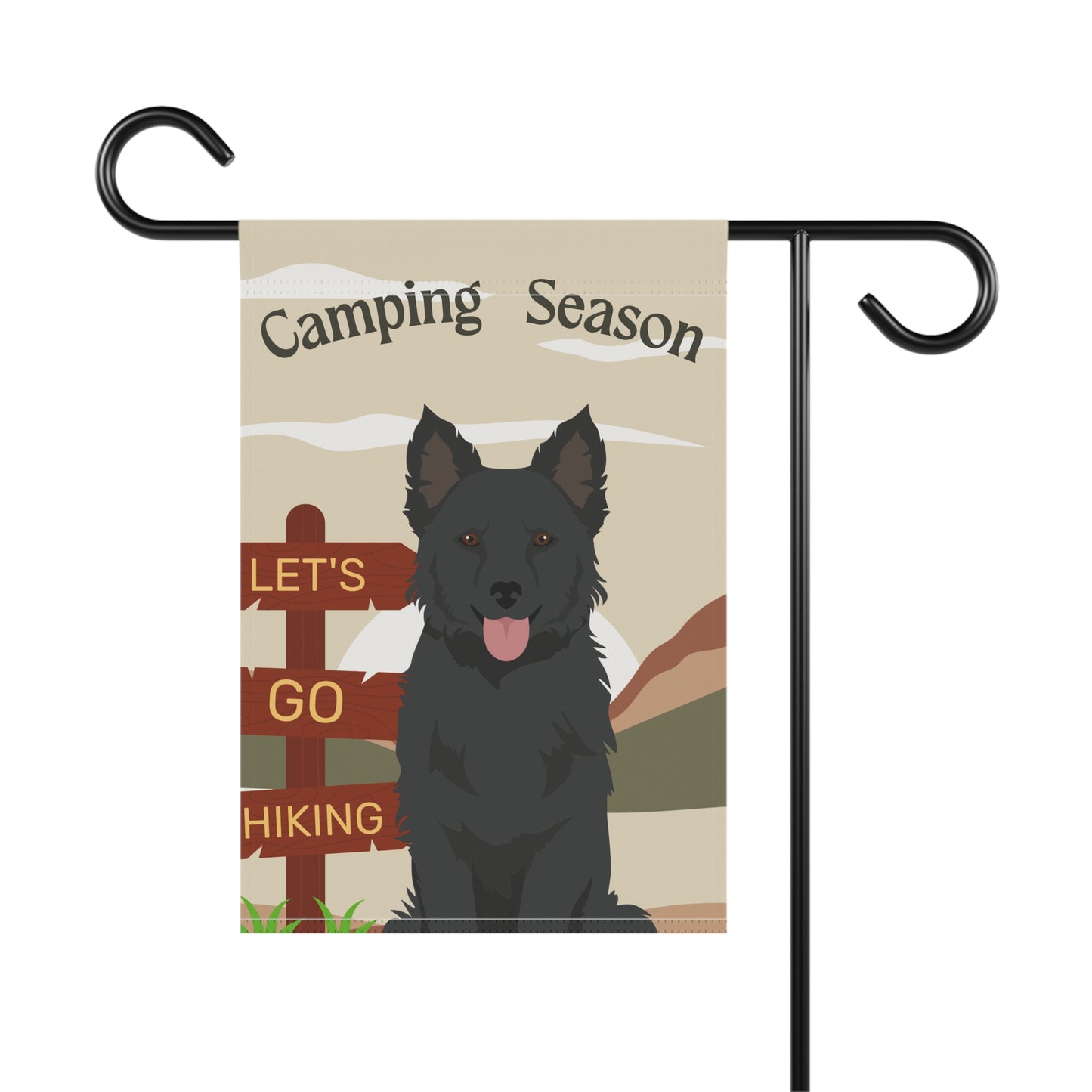 Mudi Dog Camping Garden Flag