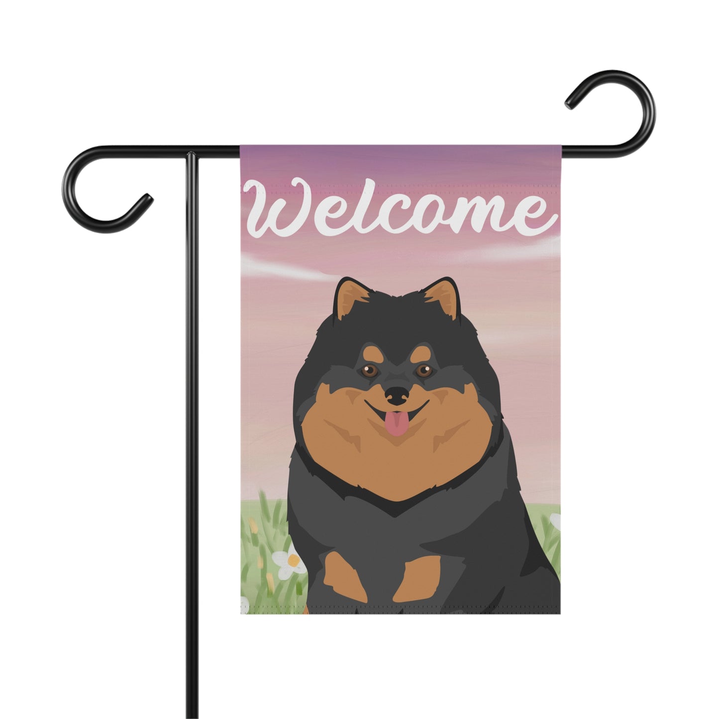 Pomeranian Dog Welcome Garden Flag