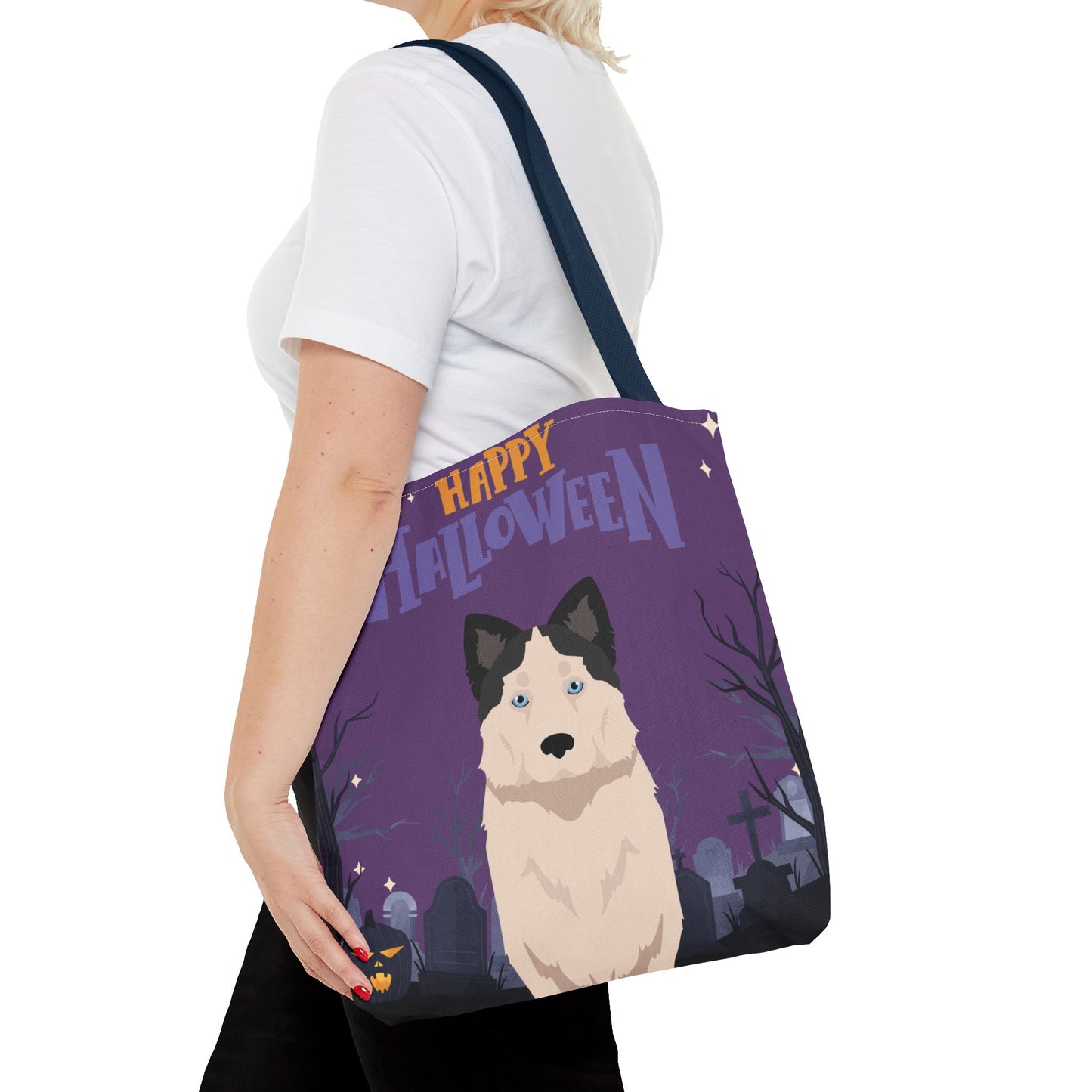 Yakutian Laika Dog Happy Halloween Tote Bag 16x16