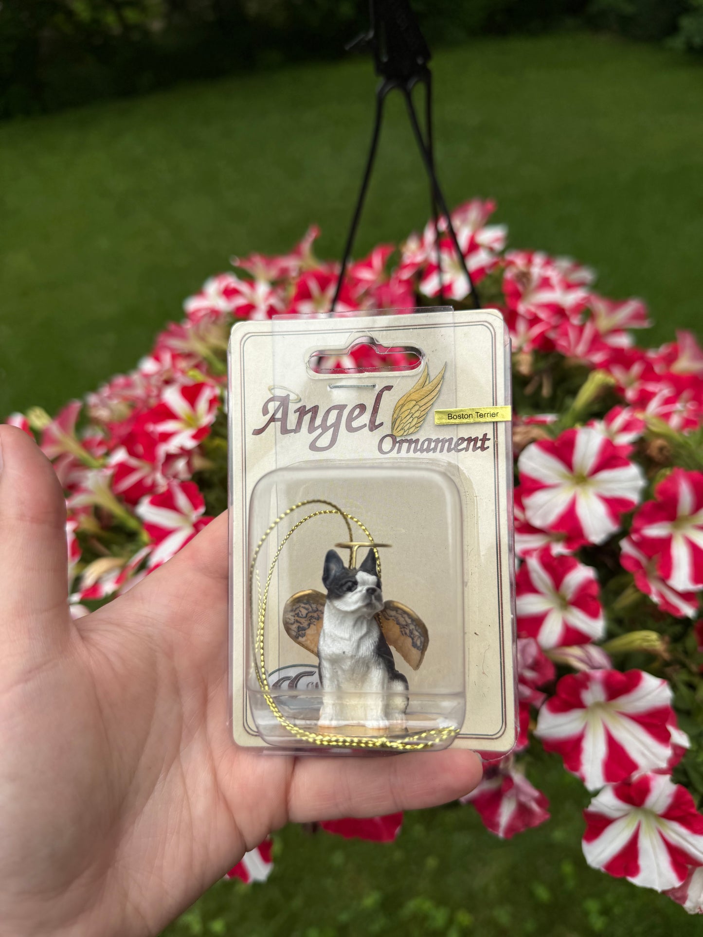 Boston Terrier Dog Angel Figurine