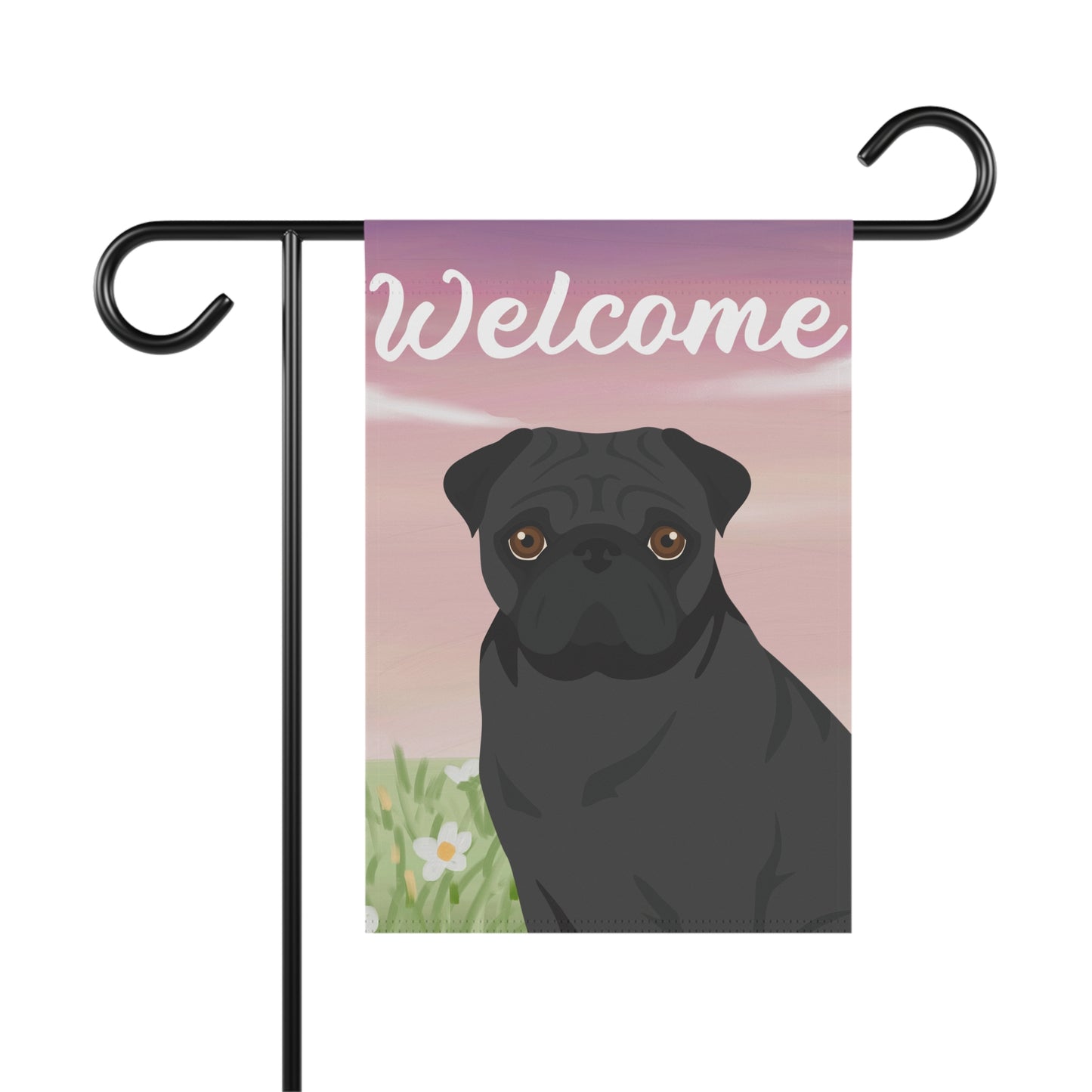 Pug Dog Welcome Garden Flag