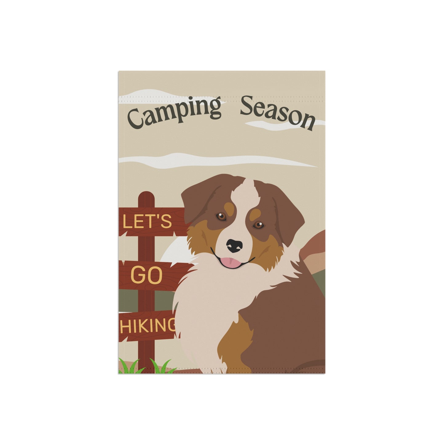 Miniature American Shepherd Dog Camping Garden Flag