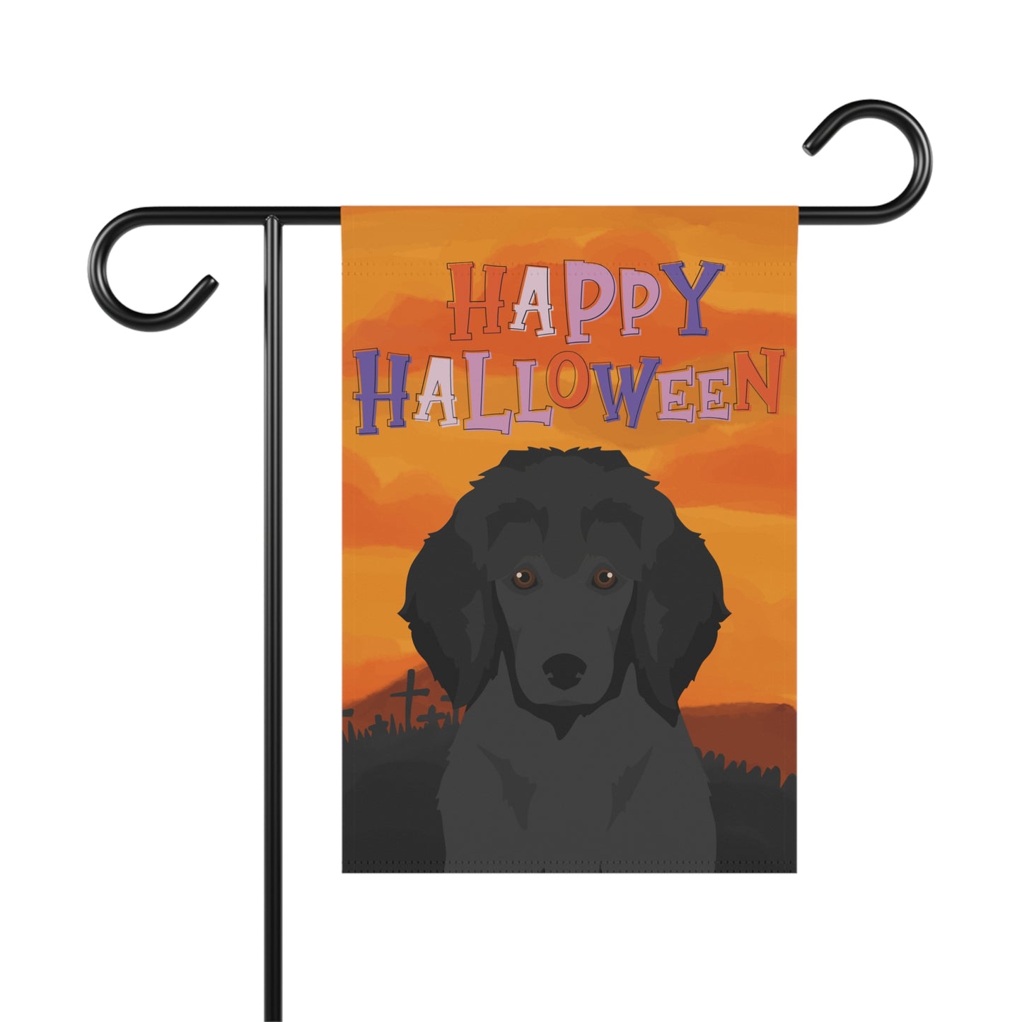 Poodle Dog Halloween Garden Flag