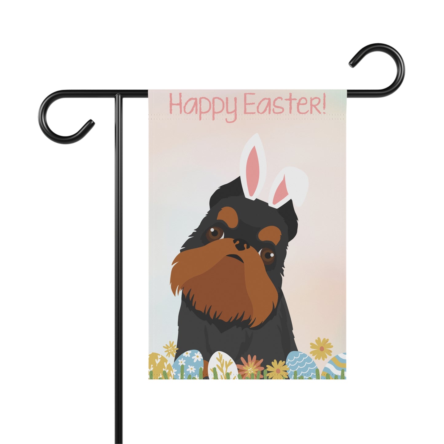 Brussels Griffon Dog Happy Easter Garden Flag