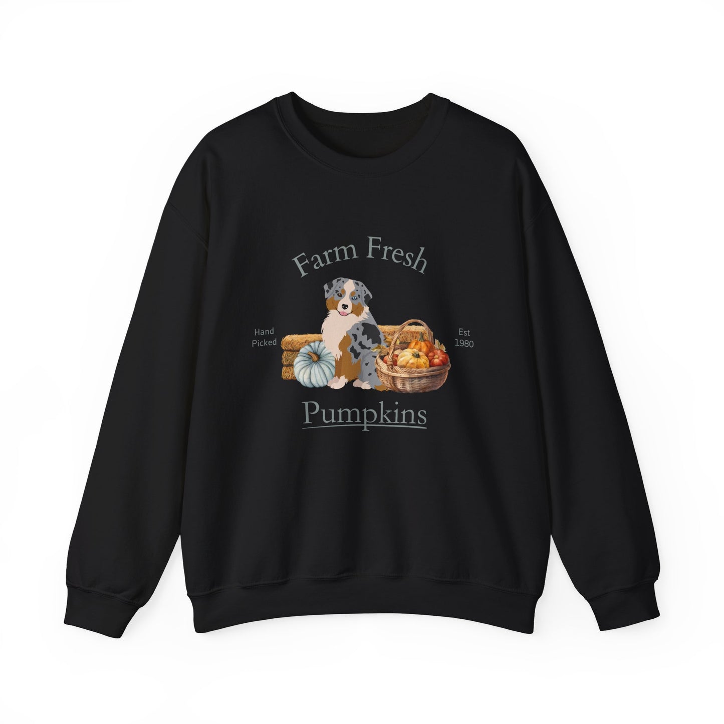 Mini Australian Shepherd Dog Fall Halloween Unisex Heavy Blend Crewneck Sweatshirt