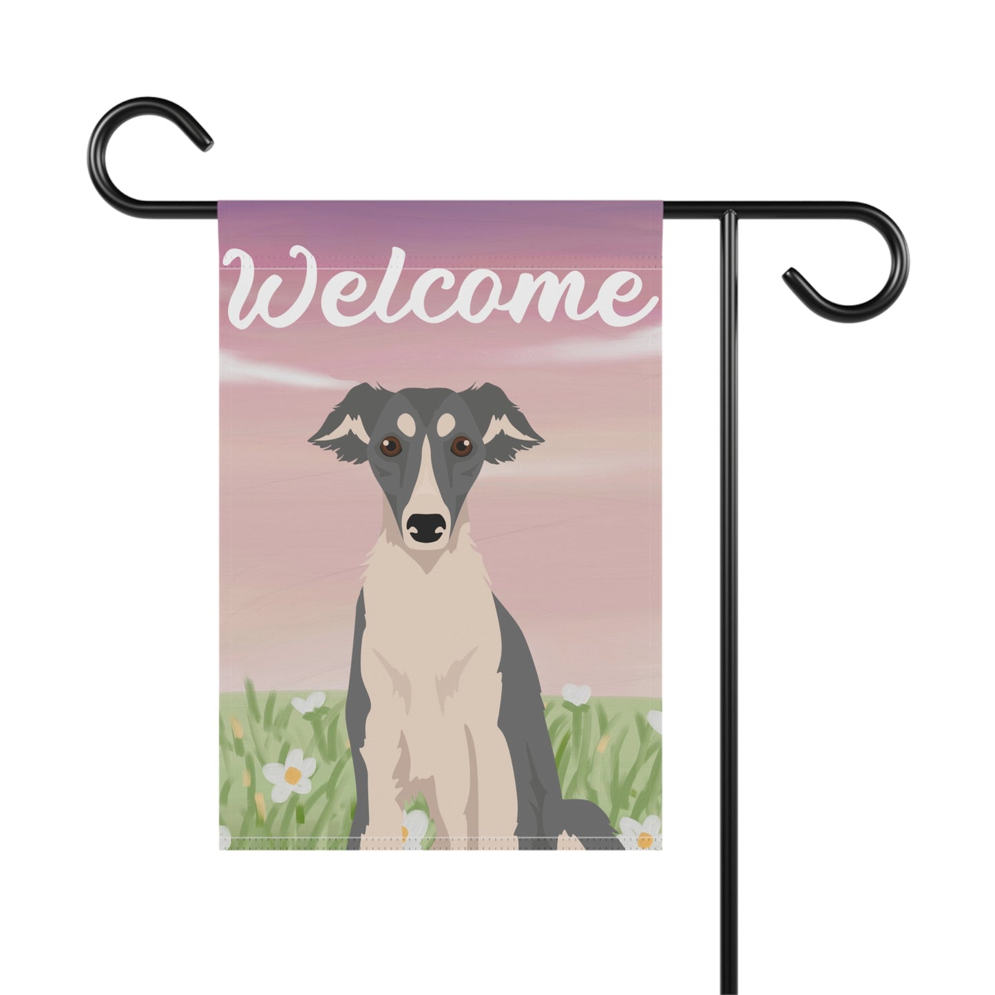 Silken Windhound Dog Welcome Garden Flag