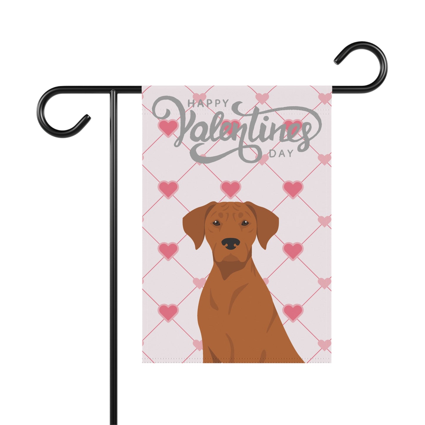 Rhodesian Ridgeback Dog Valentines Day Garden Flag
