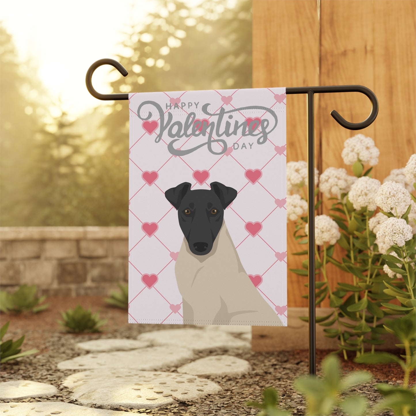 Smooth Fox Terrier Dog Valentines Day Garden Flag