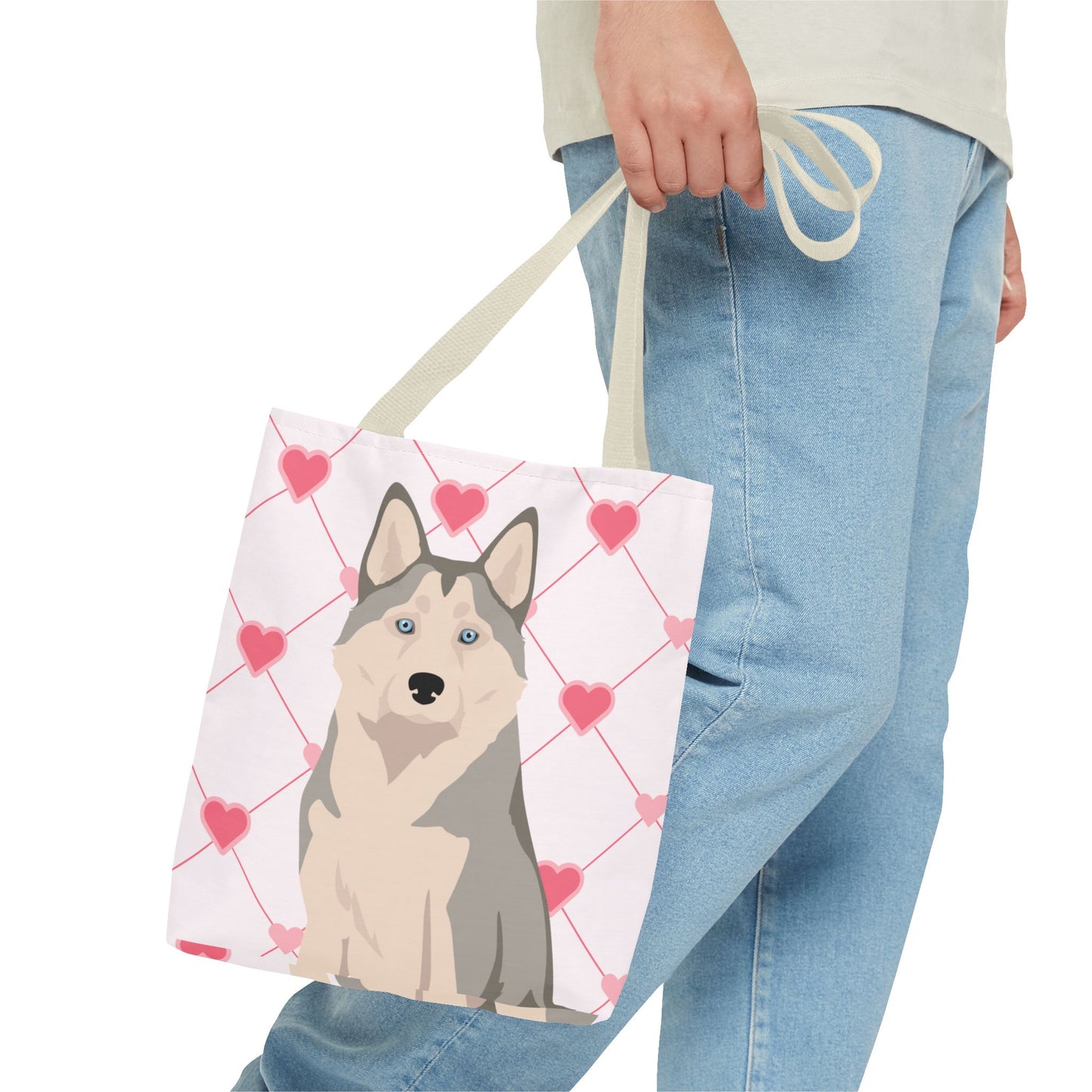 Alaskan Husky Dog Valentines Day Tote Bag, Husky Dog Mom Gift