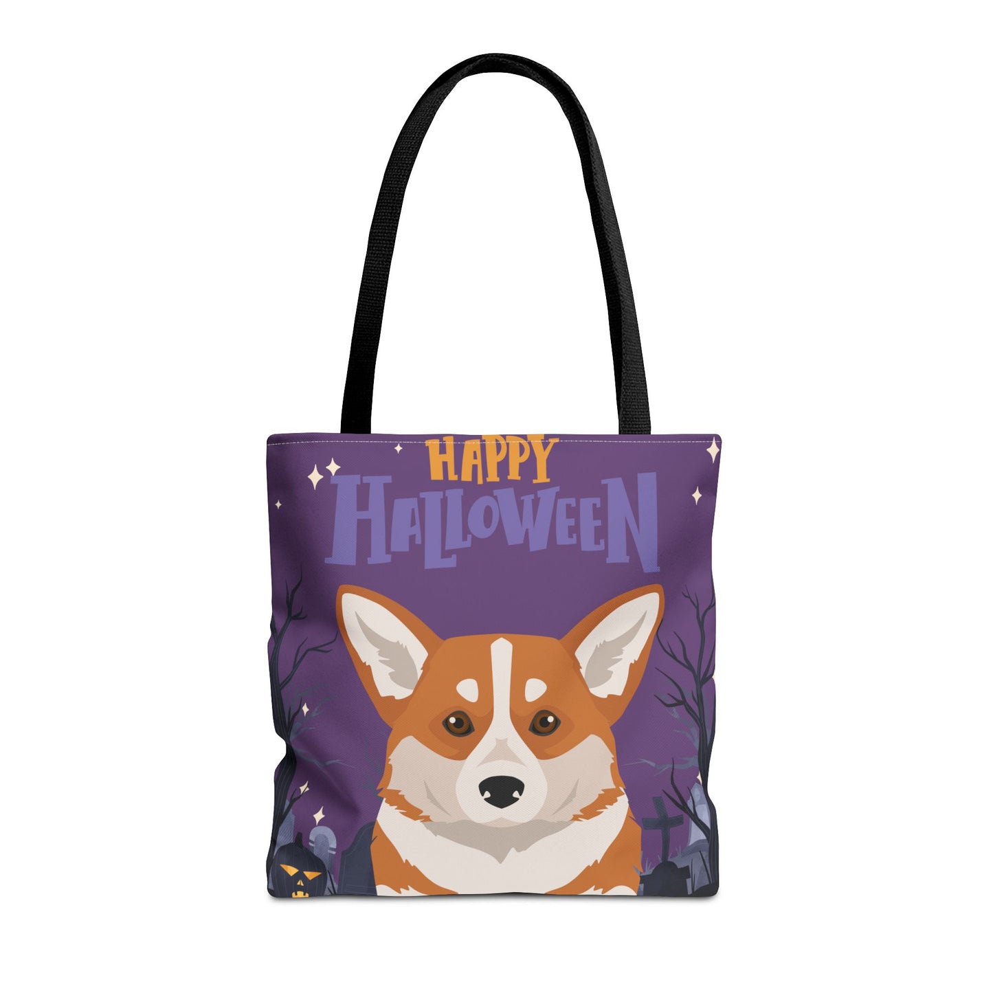 Pembroke Welsh Corgi Dog Happy Halloween Tote Bag 16x16