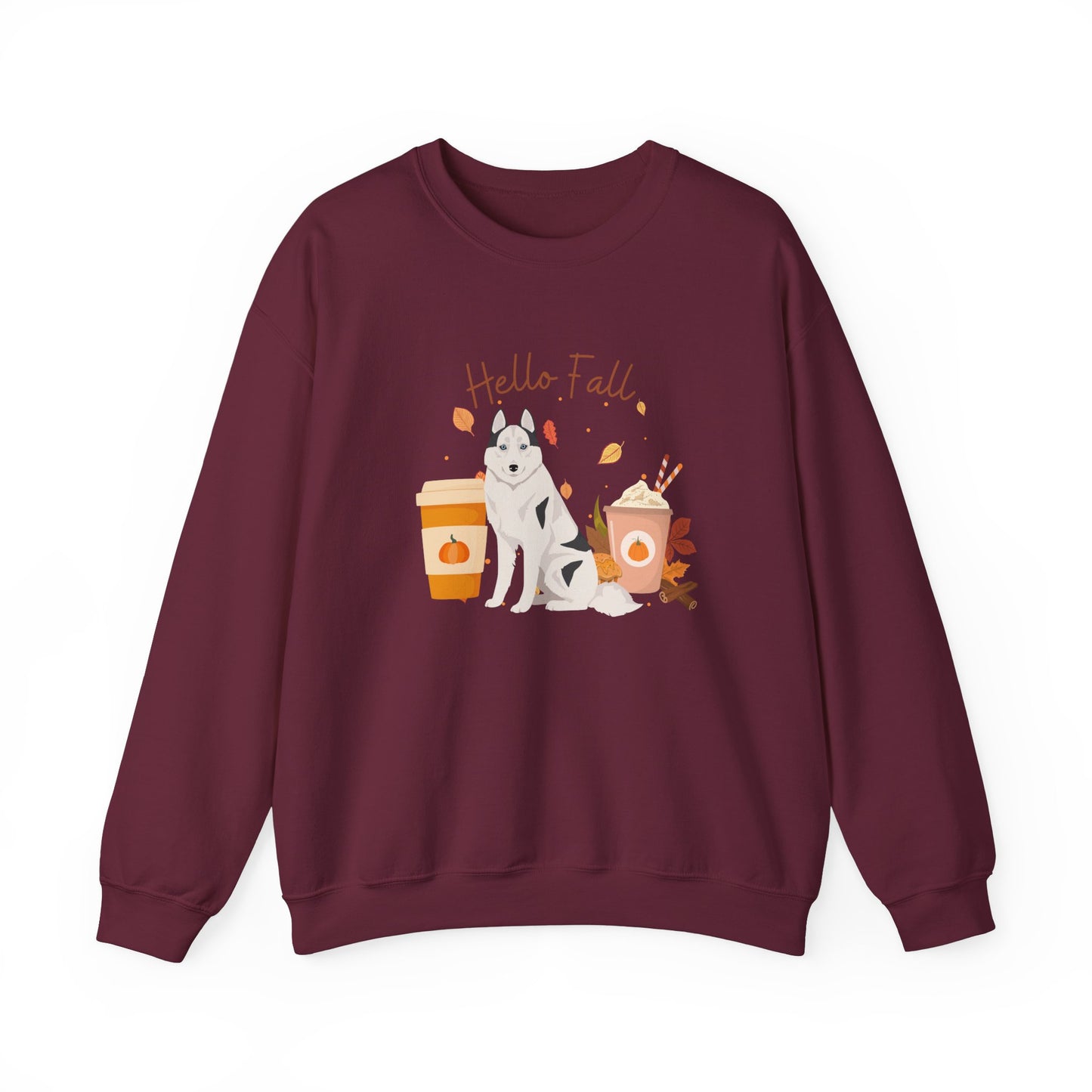 Siberian Husky Dog Fall Halloween Unisex Heavy Blend Crewneck Sweatshirt
