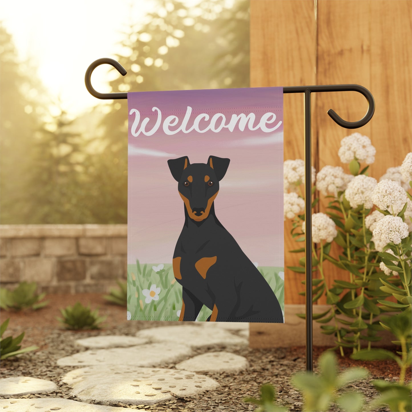 Manchester Terrier Dog Welcome Garden Flag
