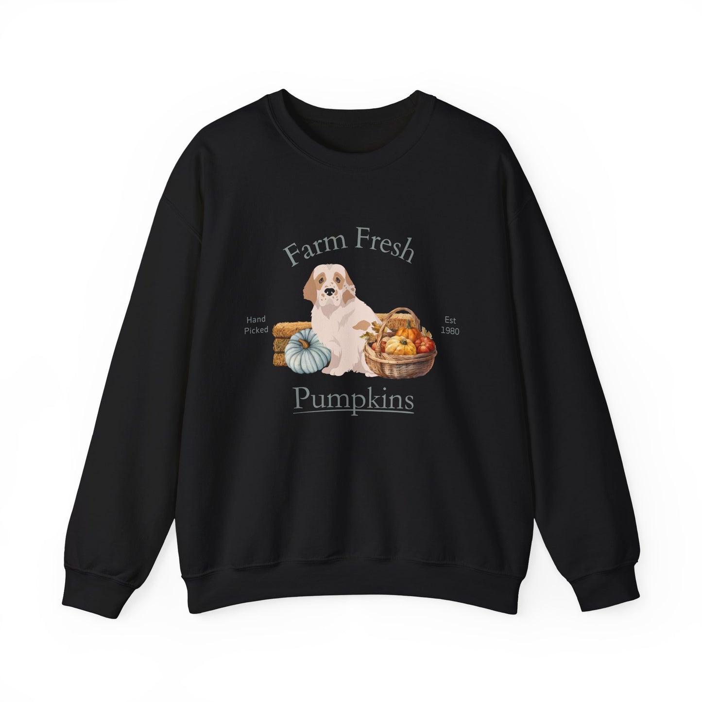 Clumber Spaniel Dog Fall Farm Fresh Unisex Heavy Blend Crewneck Sweatshirt