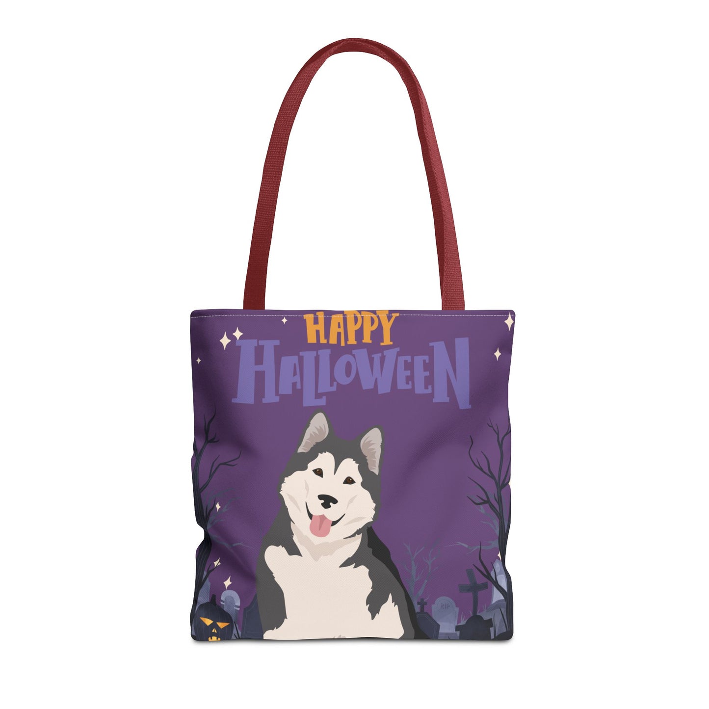 Alaskan Malamute Dog Happy Halloween Tote Bag 16x16