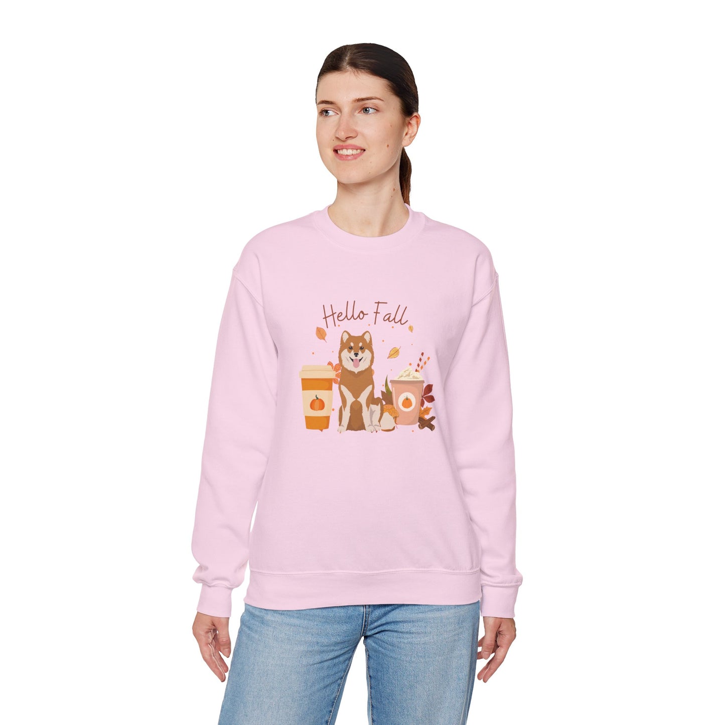 Finnish Lapphund Dog Fall Halloween Unisex Heavy Blend Crewneck Sweatshirt