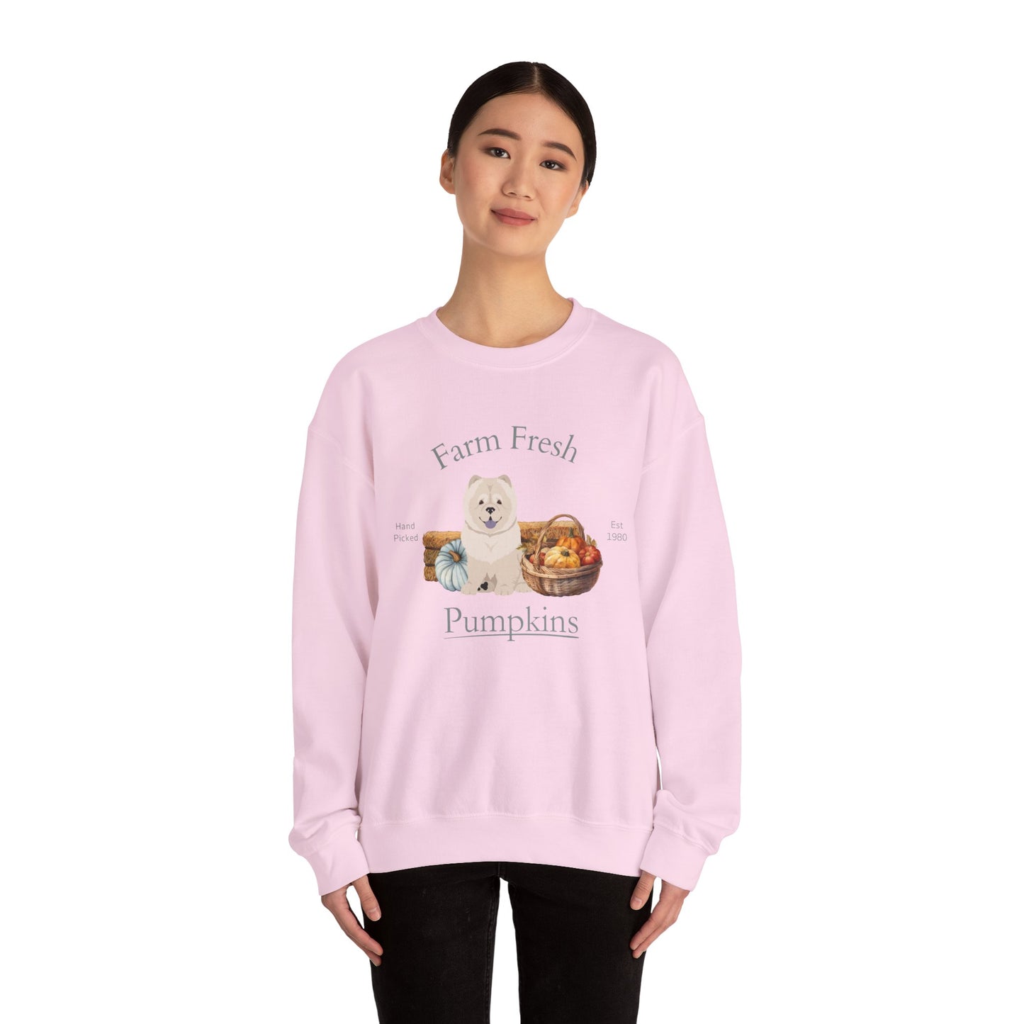 Chow Chow Dog Fall Farm Fresh Unisex Heavy Blend Crewneck Sweatshirt
