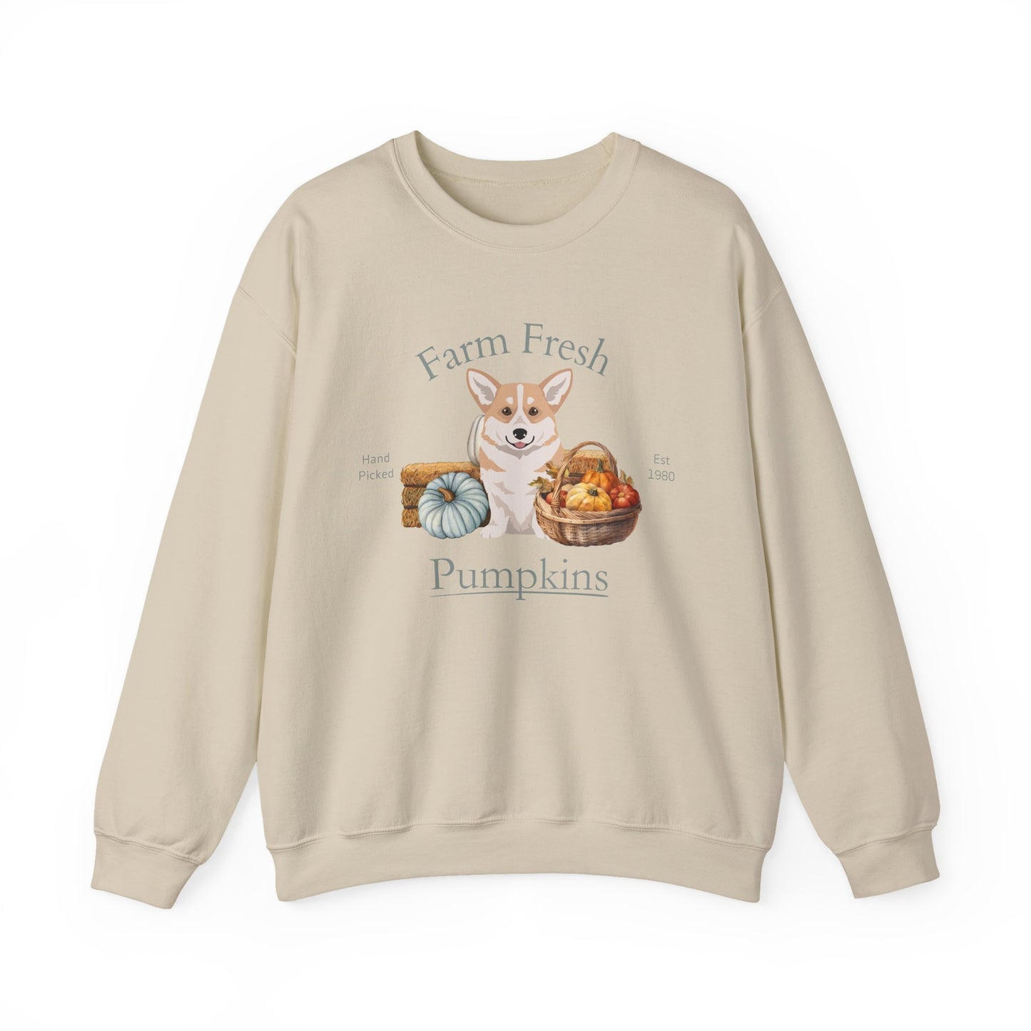 Pembroke Welsh Corgi Dog Fall Farm Fresh Unisex Heavy Blend Crewneck Sweatshirt