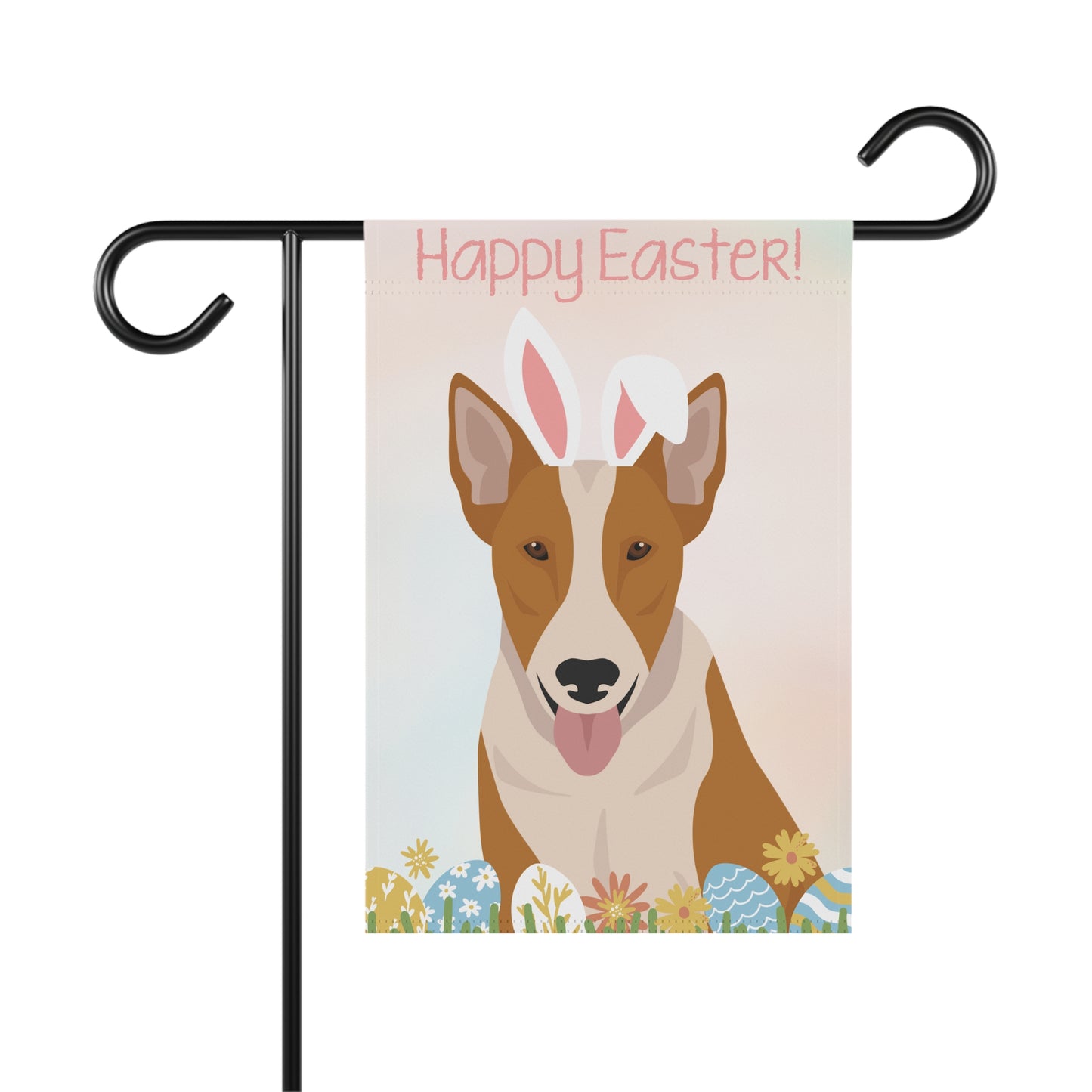 Bull Terrier Dog Happy Easter Garden Flag