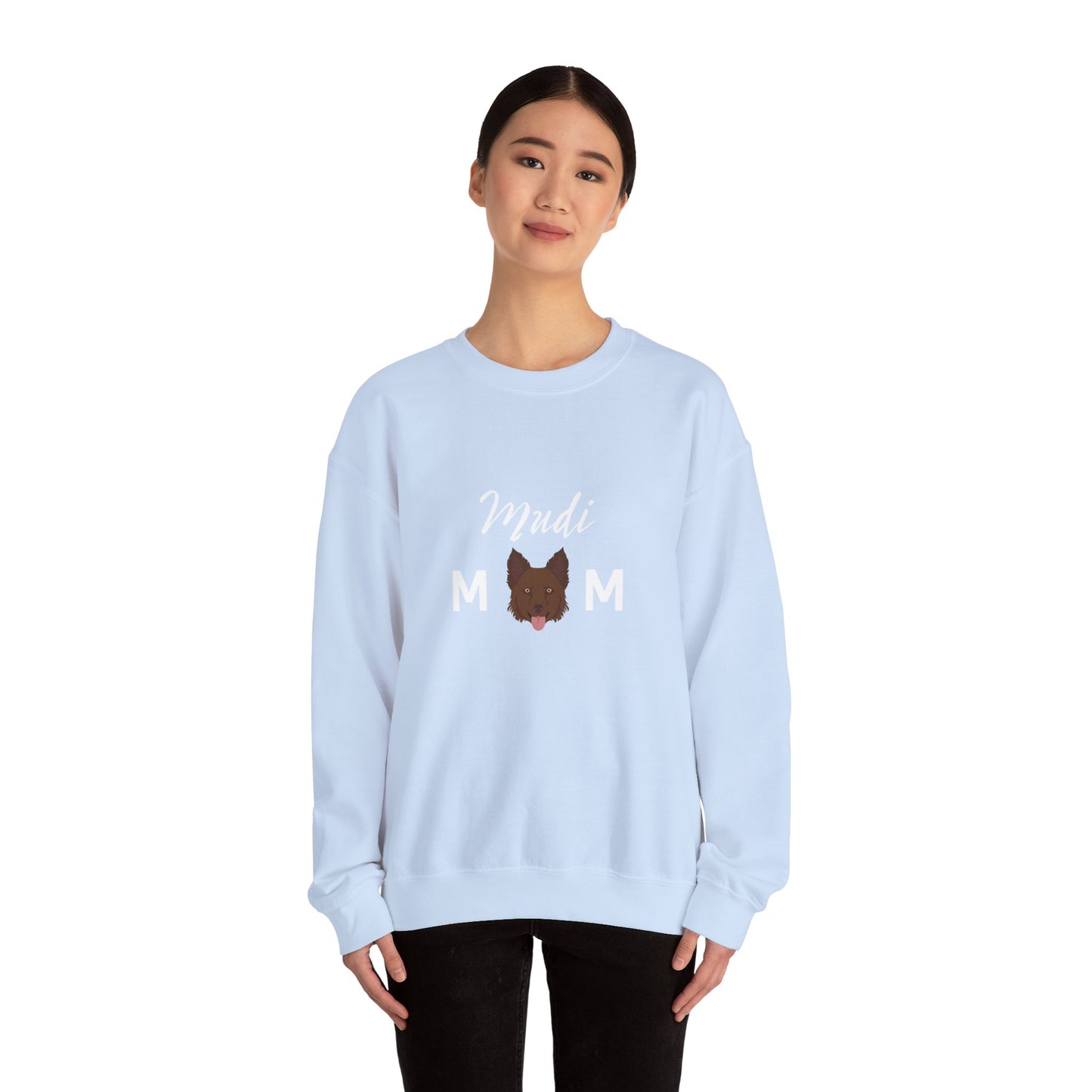 Mudi Dog Mom Funny Unisex Heavy Blend Crewneck Sweatshirt