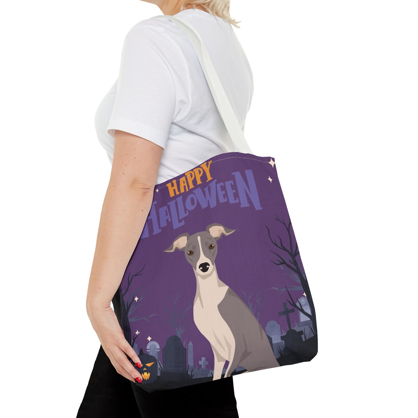 Italian Greyhound Dog Happy Halloween Tote Bag 16x16
