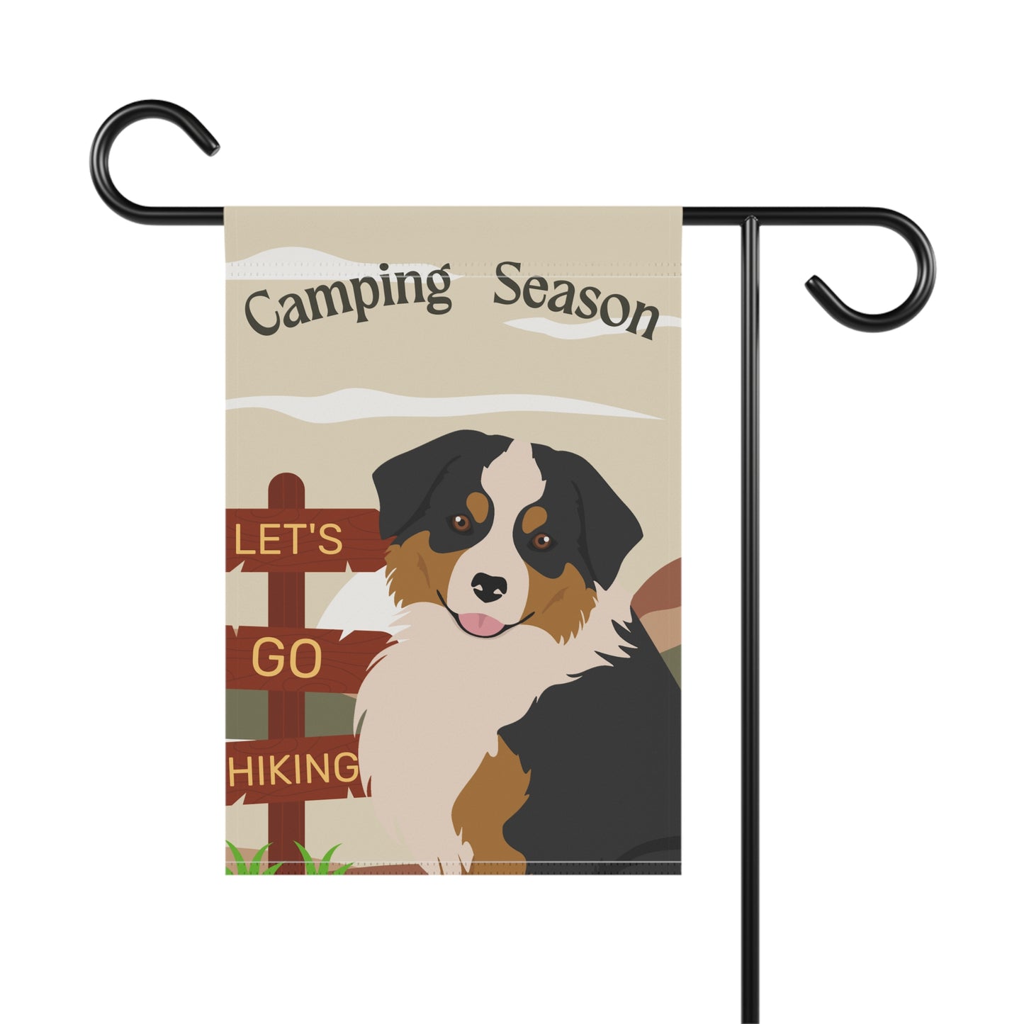 Miniature American Shepherd Dog Camping Garden Flag
