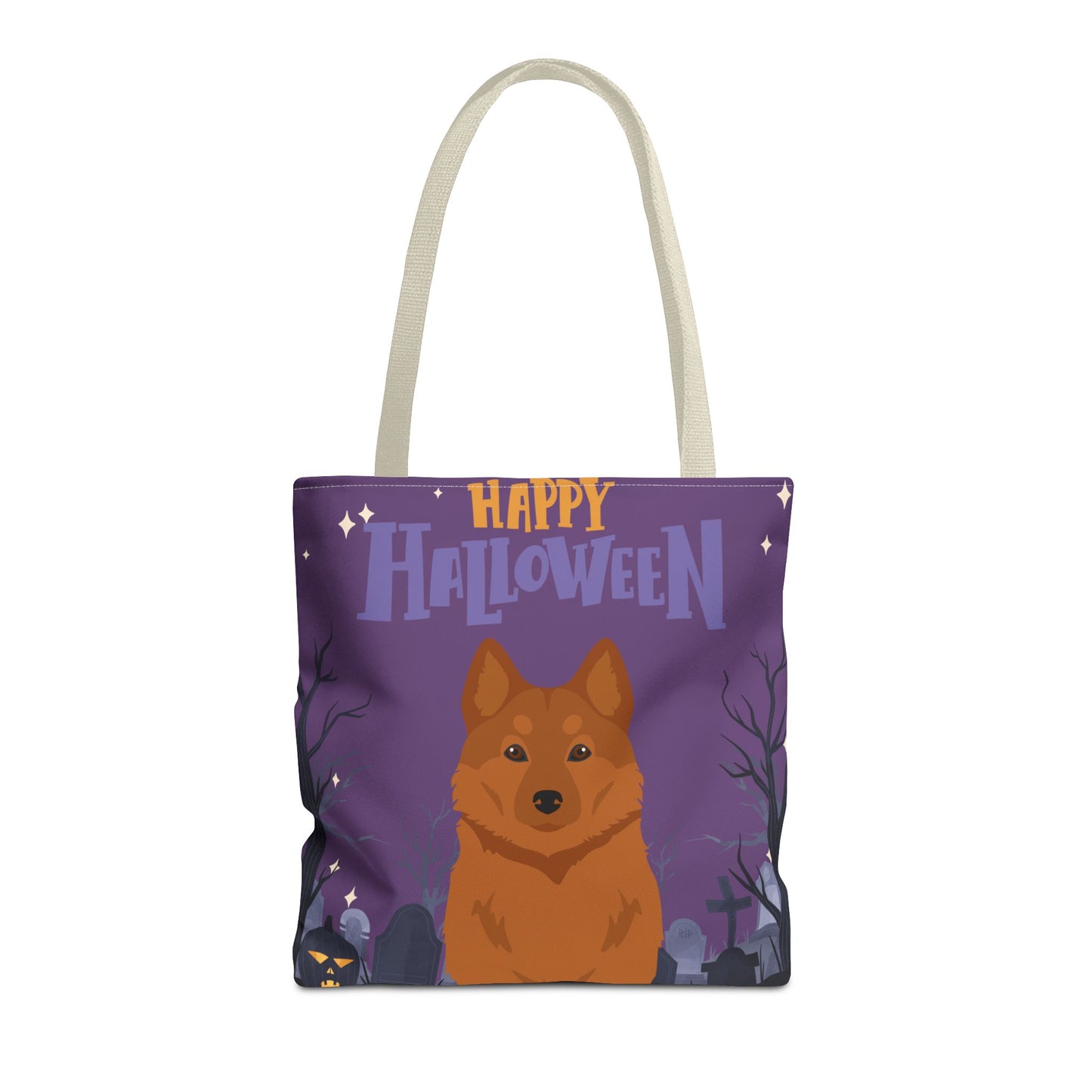 Finnish Spitz Dog Happy Halloween Tote Bag 16x16