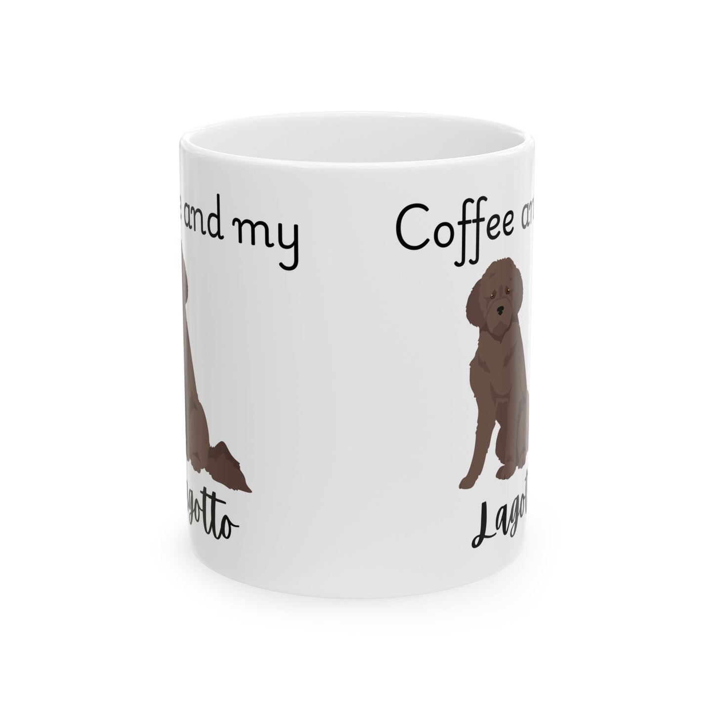 Coffee and My Lagotto Ceramic Mug | Dog Lover Gift, Pet Owner Cup, Cute Mug for Dog Moms, Funny Mug for Coffee Lovers