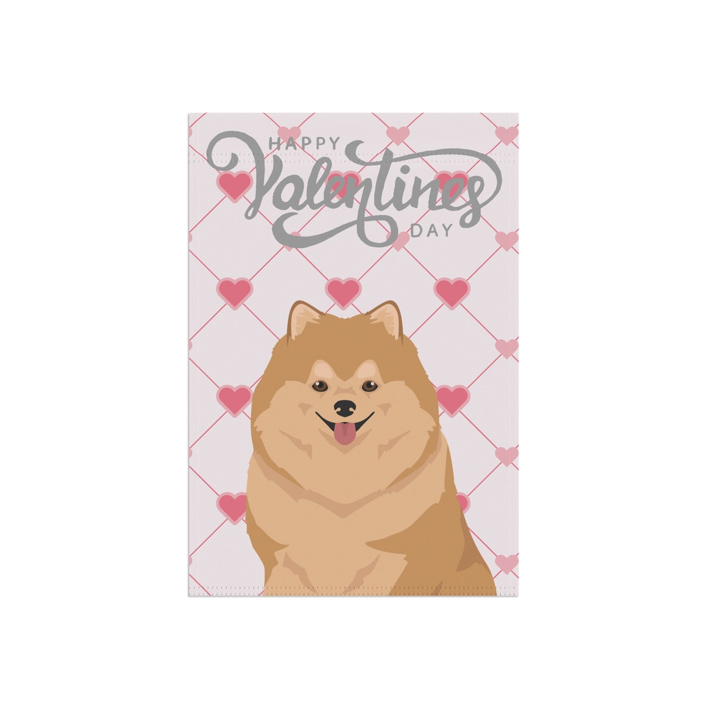 Pomeranian Dog Valentines Day Garden Flag