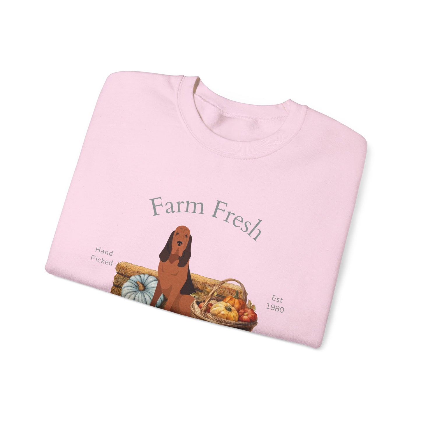 Bloodhound Dog Fall Farm Fresh Unisex Heavy Blend Crewneck Sweatshirt