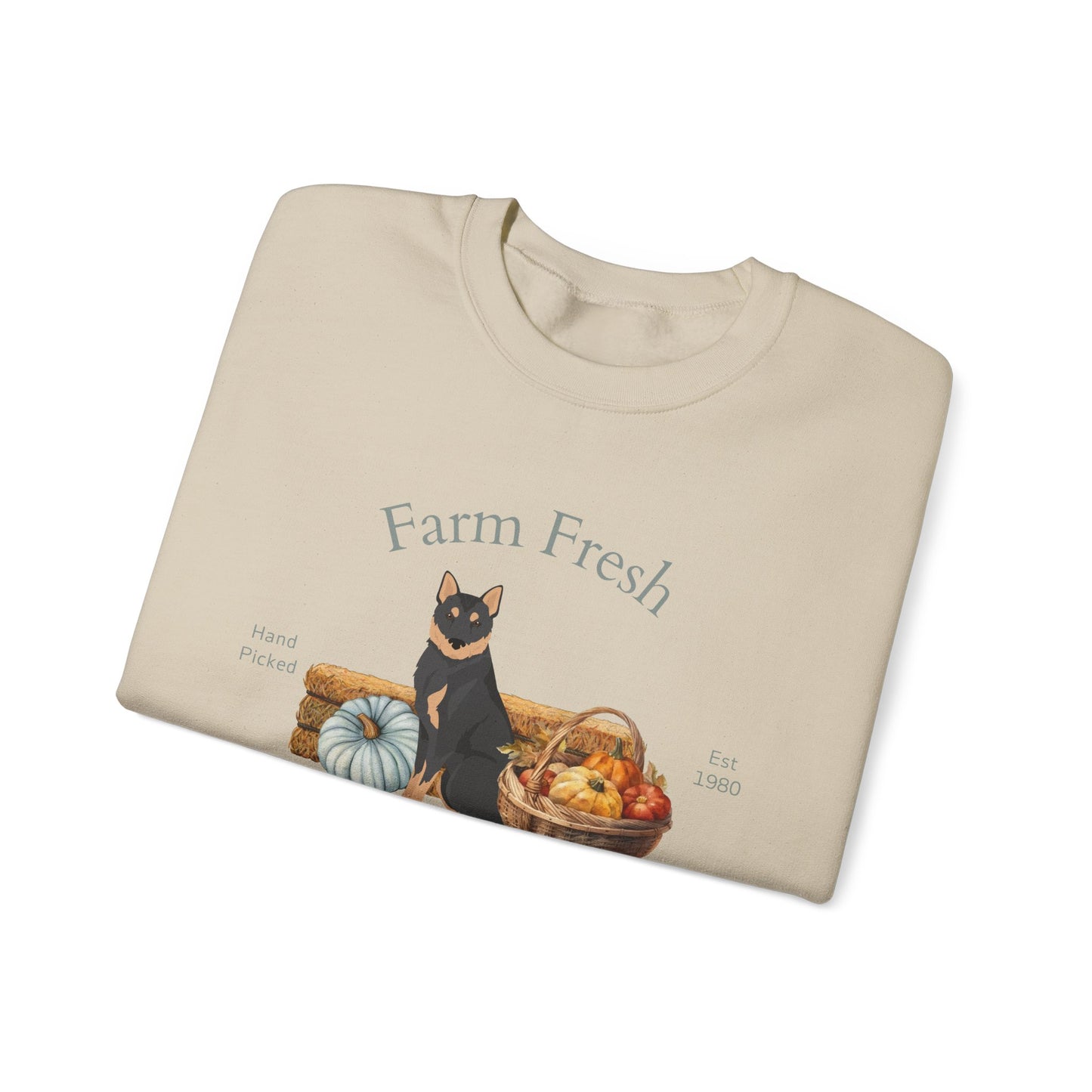 Korean Jindo Dog Fall Farm Fresh Unisex Heavy Blend Crewneck Sweatshirt